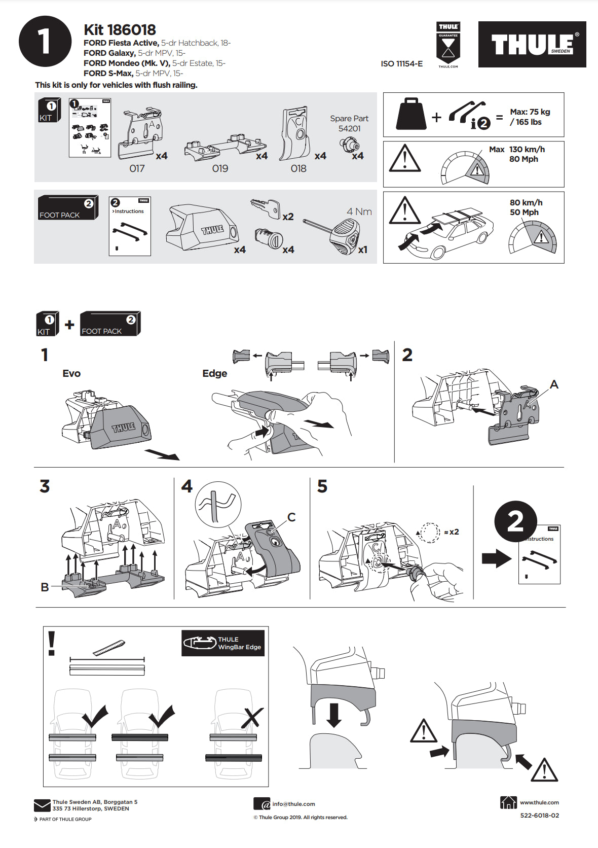 Thule Kit 186018 Manual