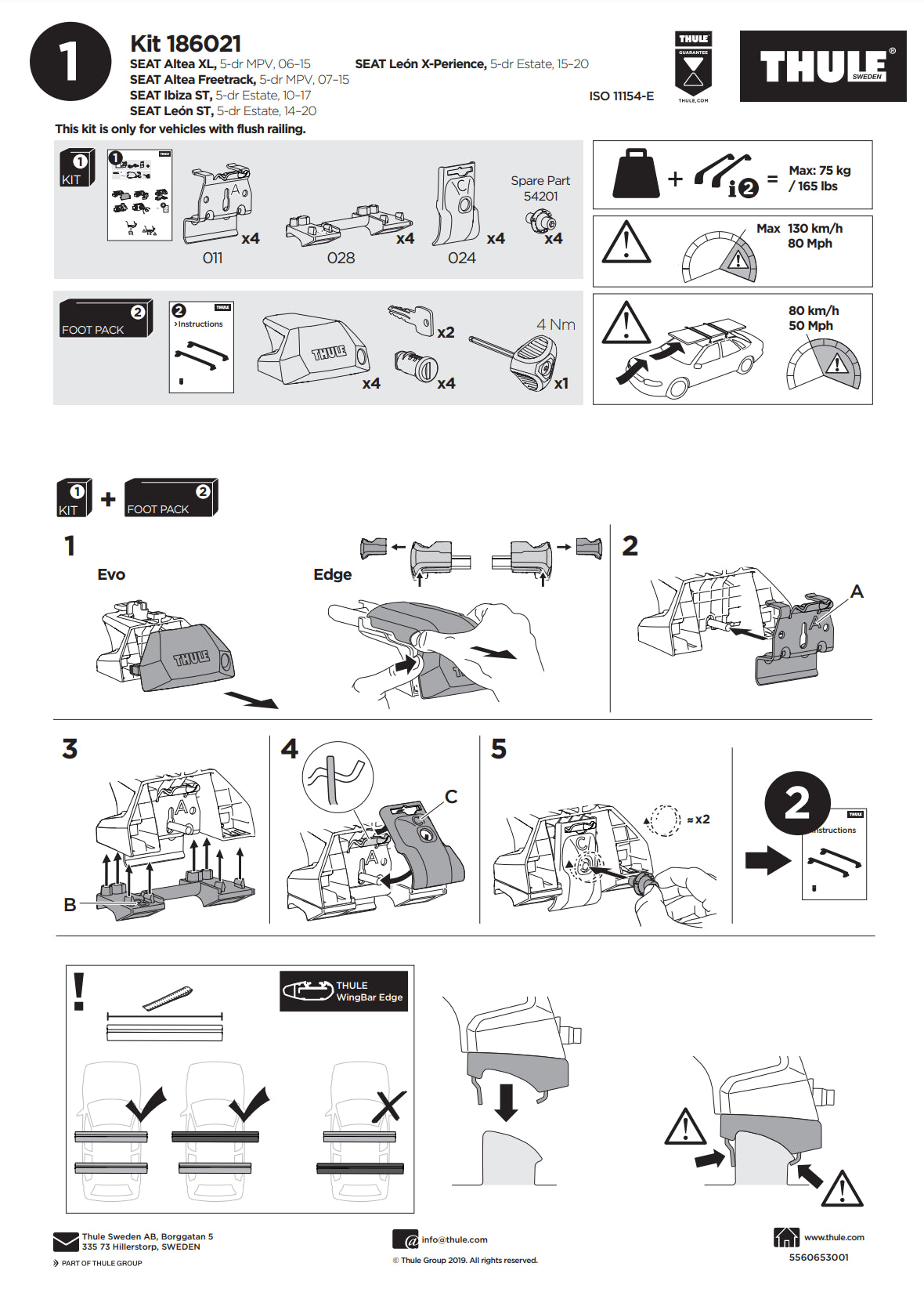Thule Kit 186021 Manual
