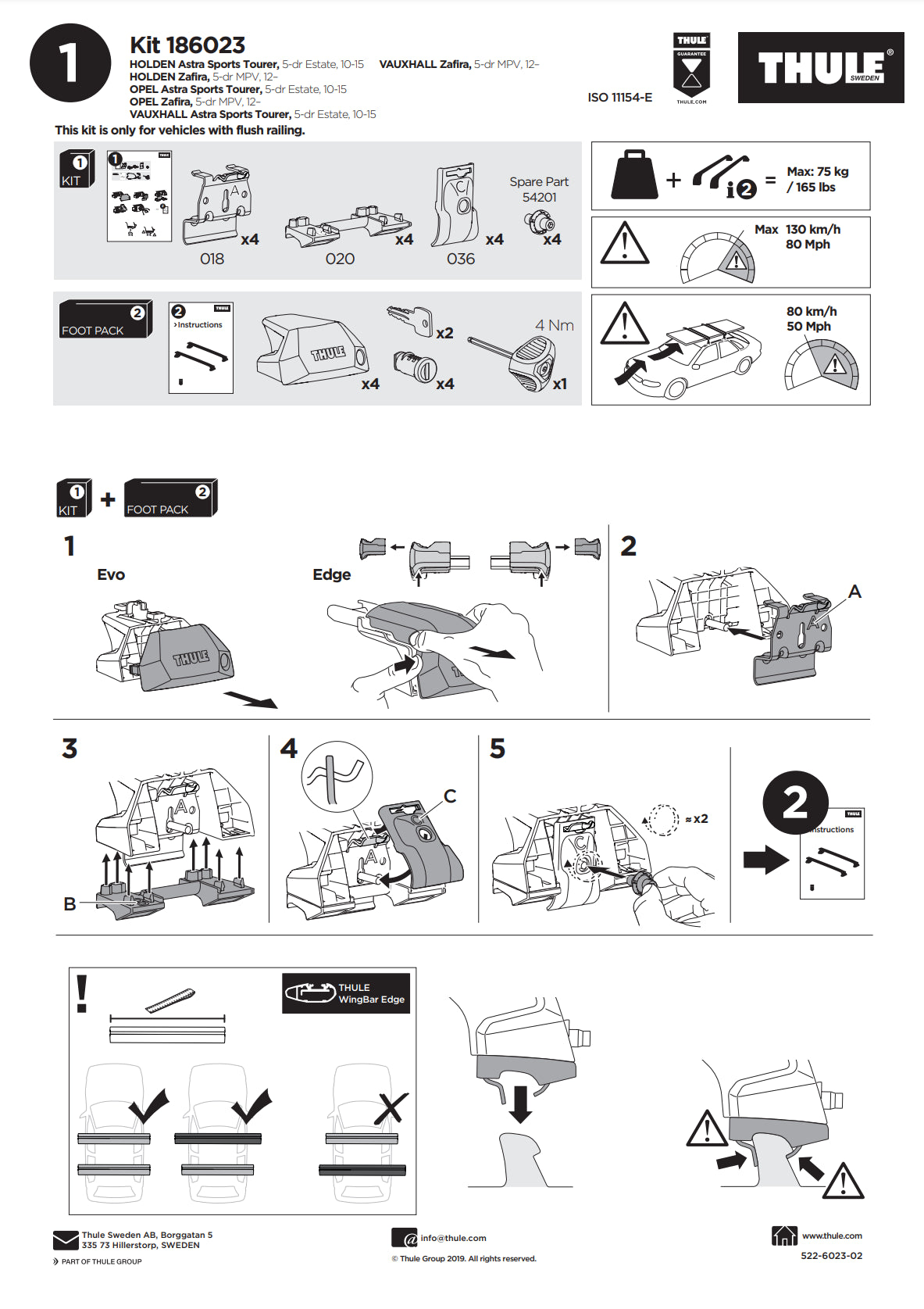 Thule Kit 186023 Manual