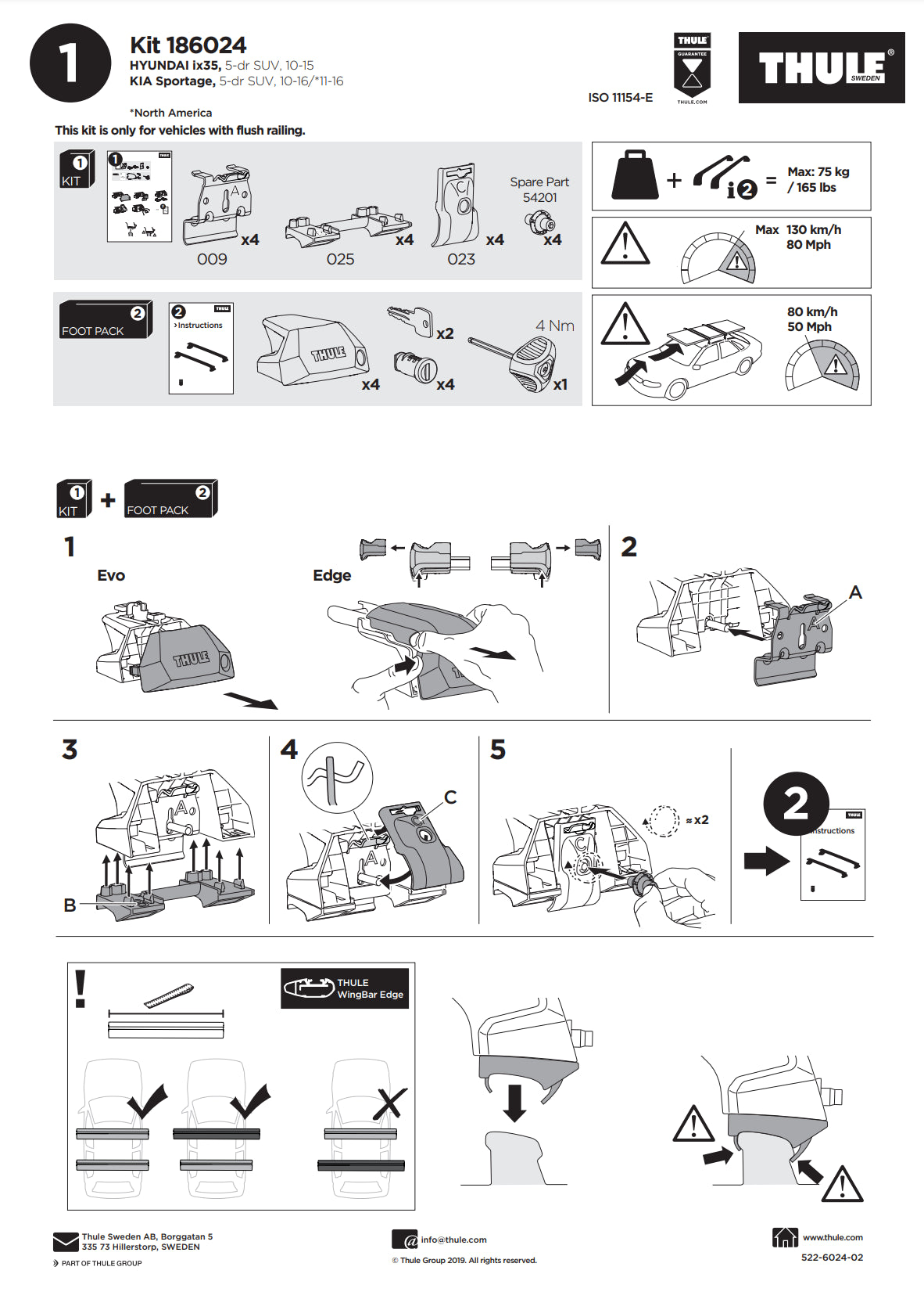 Thule Kit 186024 Manual