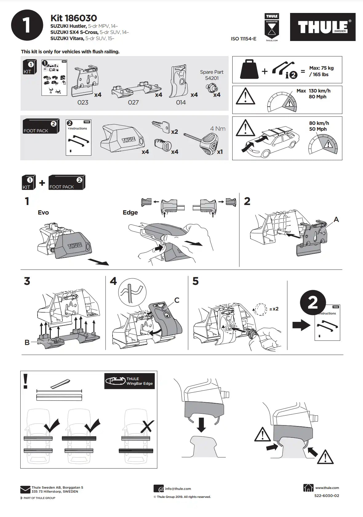 Thule Kit 186030 Manual