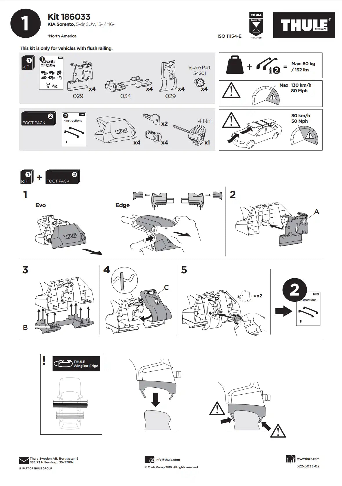 Thule Kit 186033 Manual