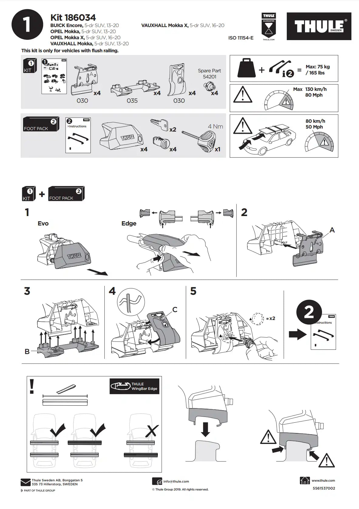 Thule Kit 186034 Manual