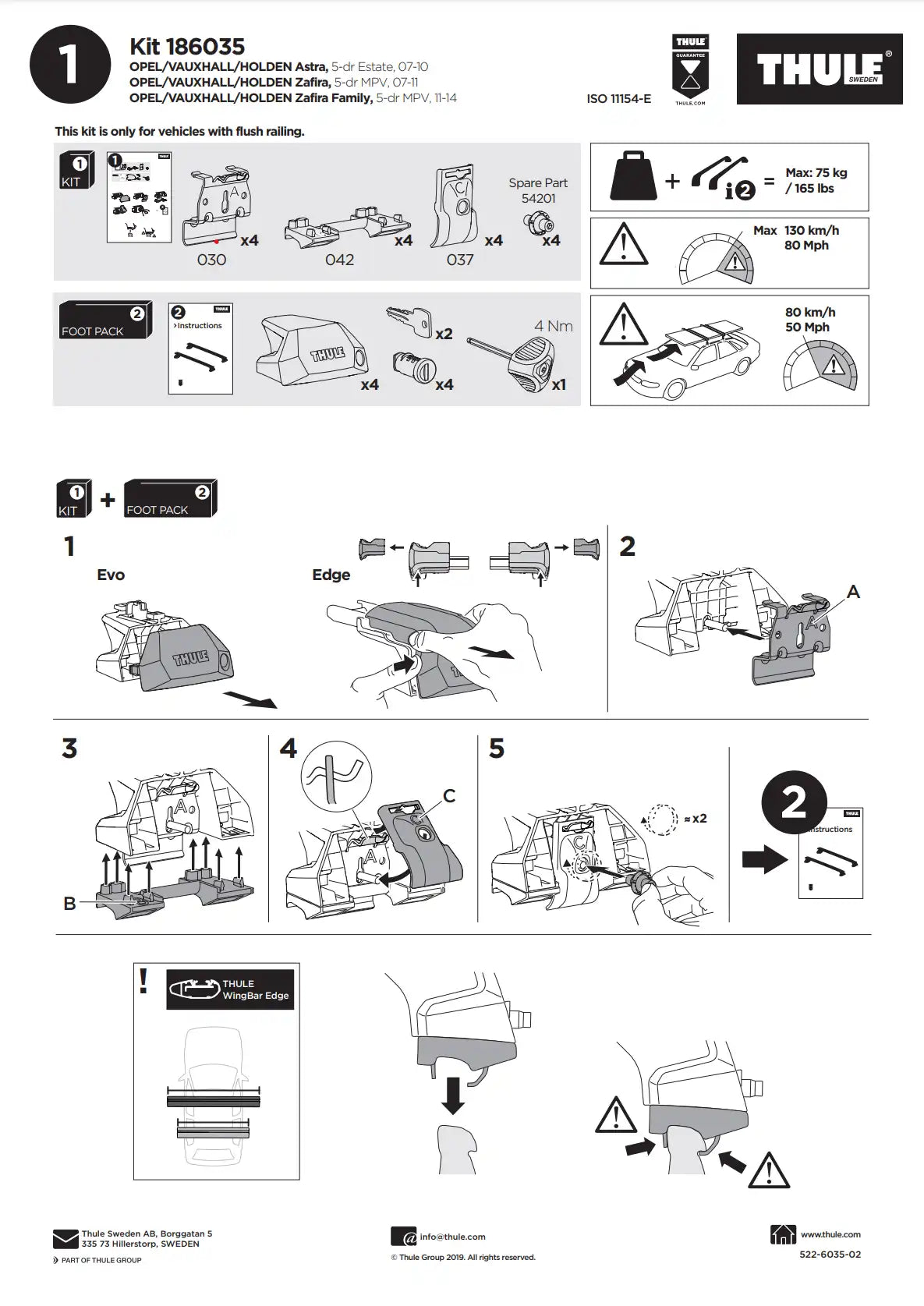 Thule Kit 186035 Manual