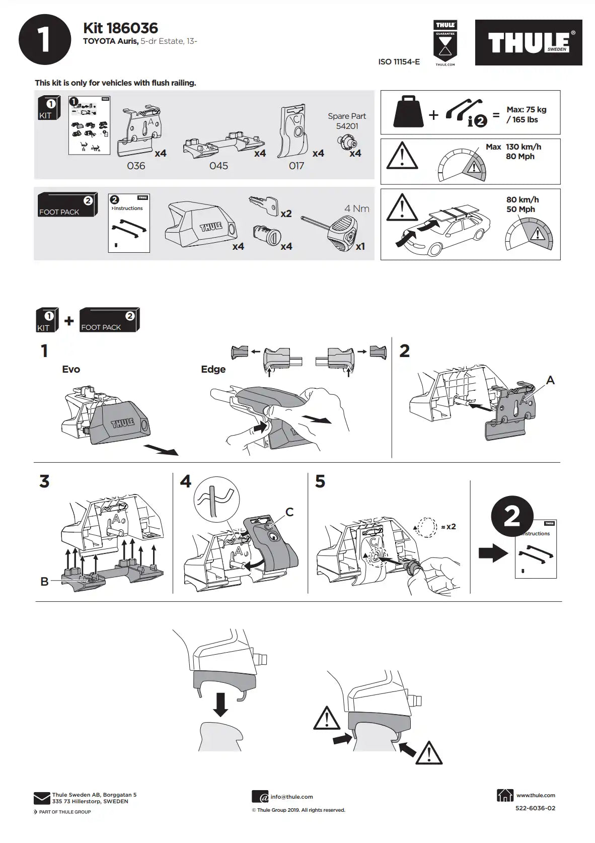 Thule Kit 186036 Manual