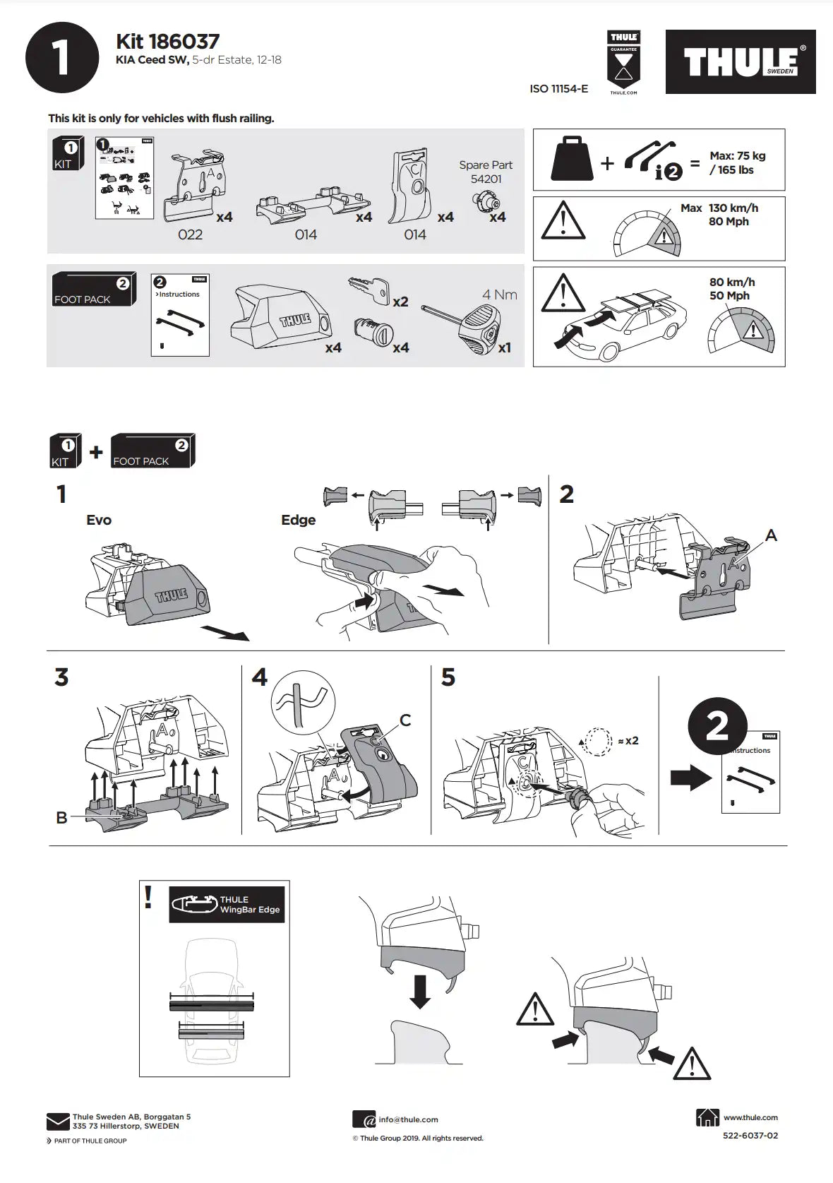 Thule Kit 186037 Manual