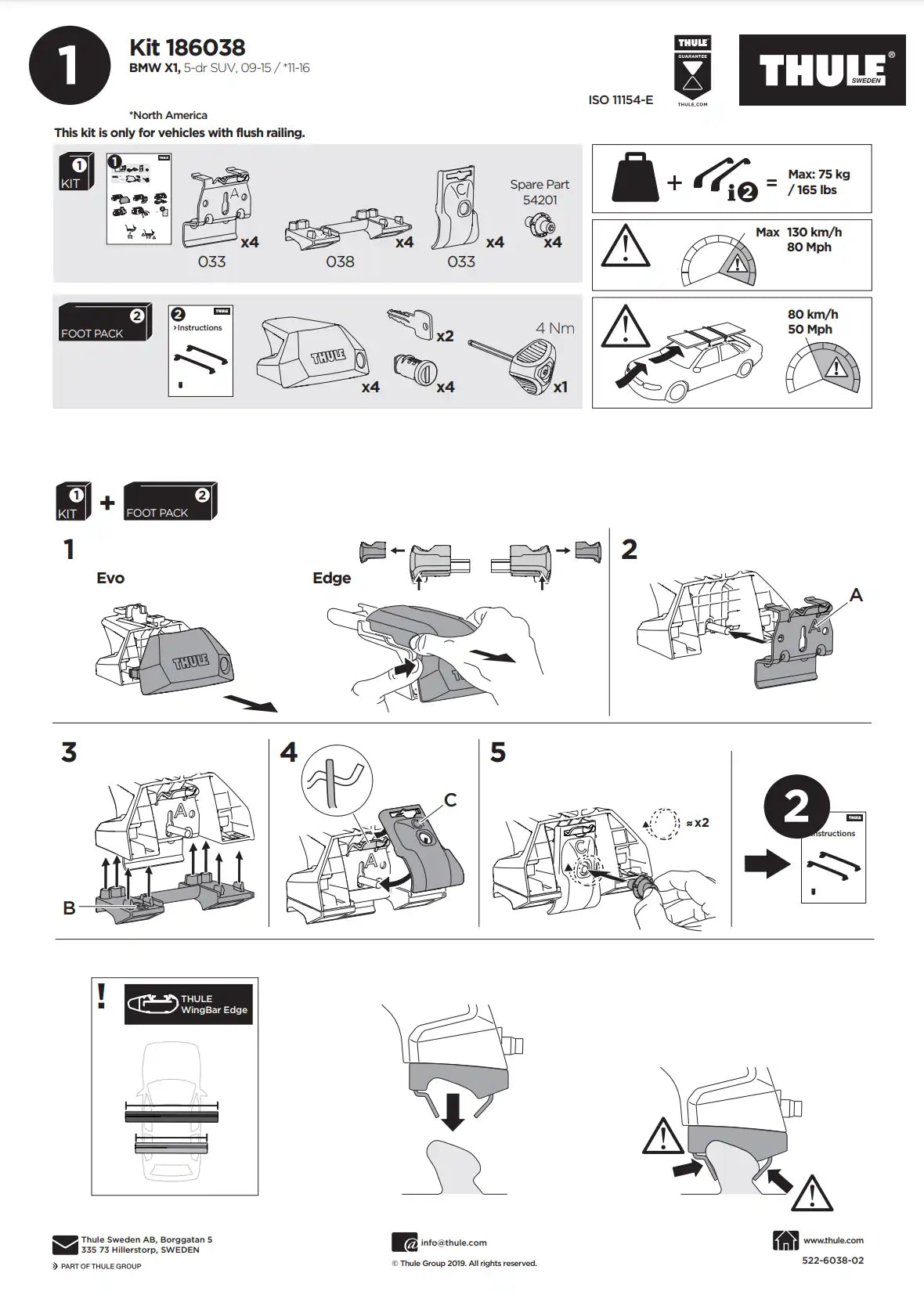 Thule Kit 186038 Manual