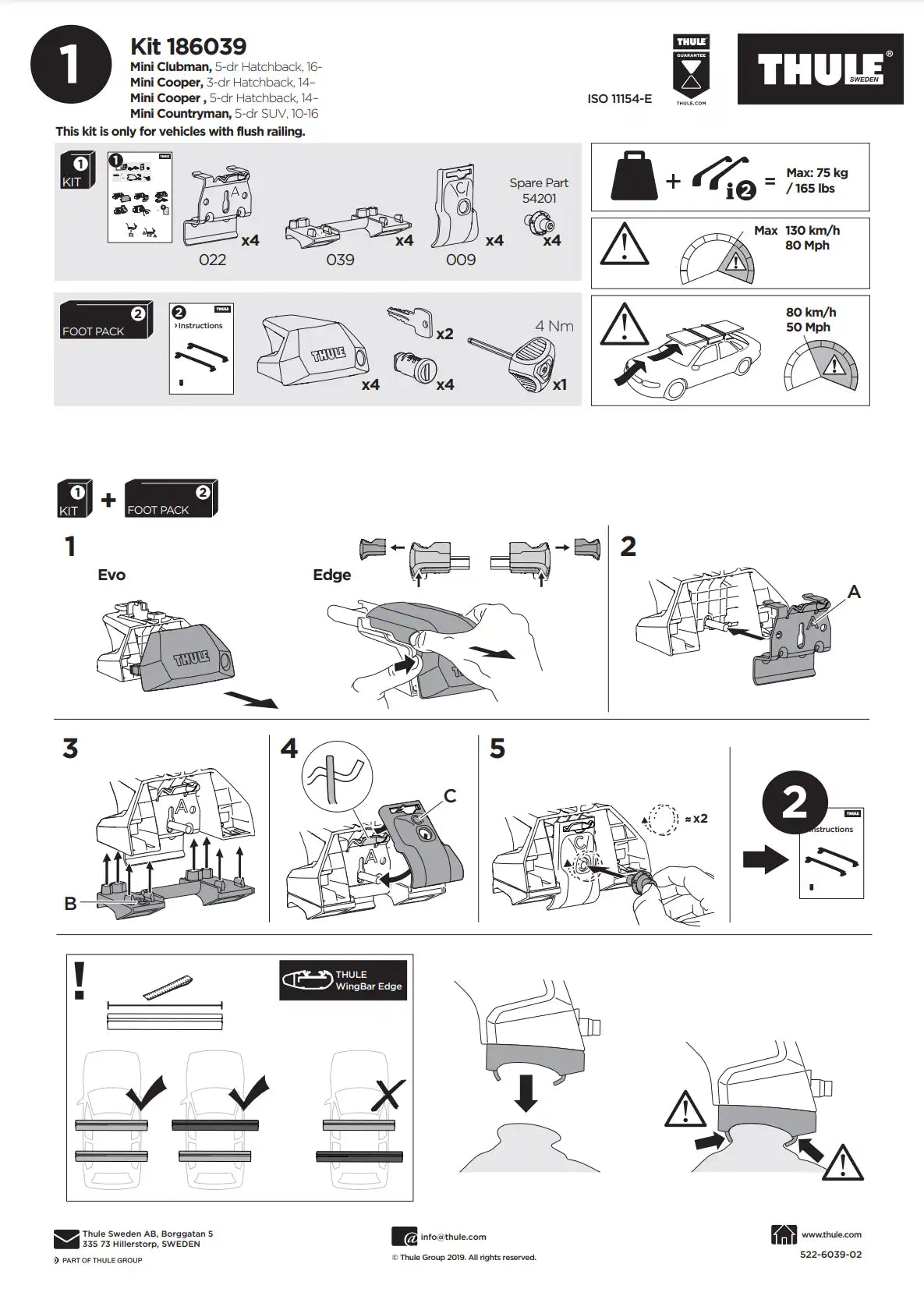 Thule Kit 186039 Manual
