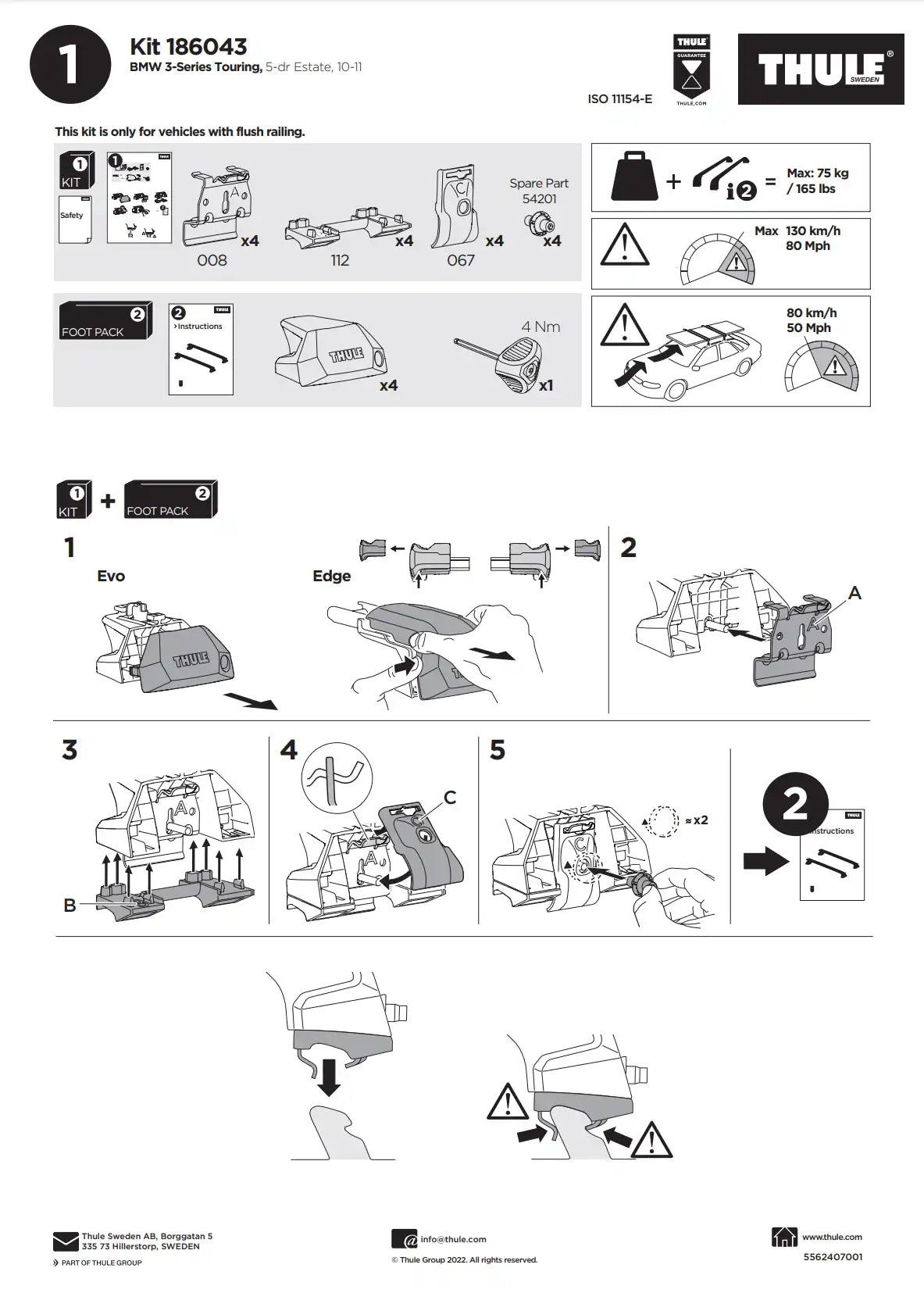 Thule Kit 186043 Manual
