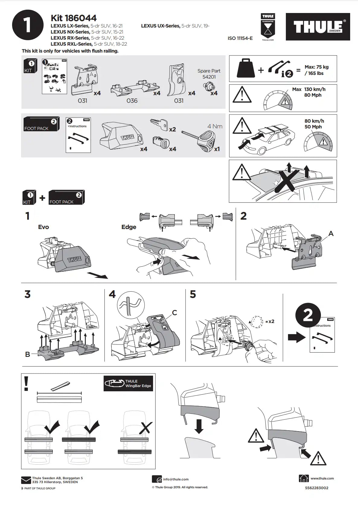 Thule Kit 186044 Manual