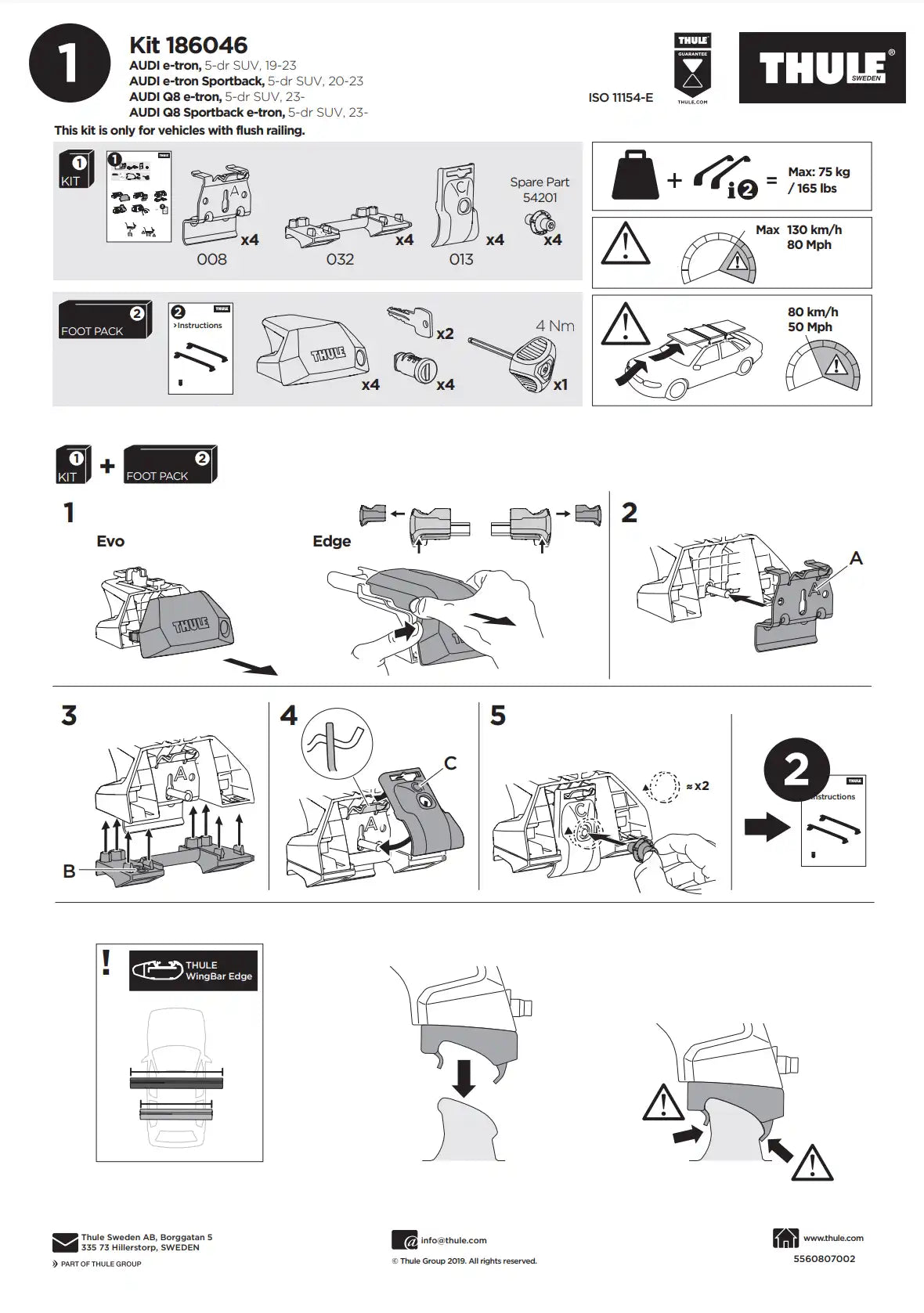 Thule Kit 186046 Manual