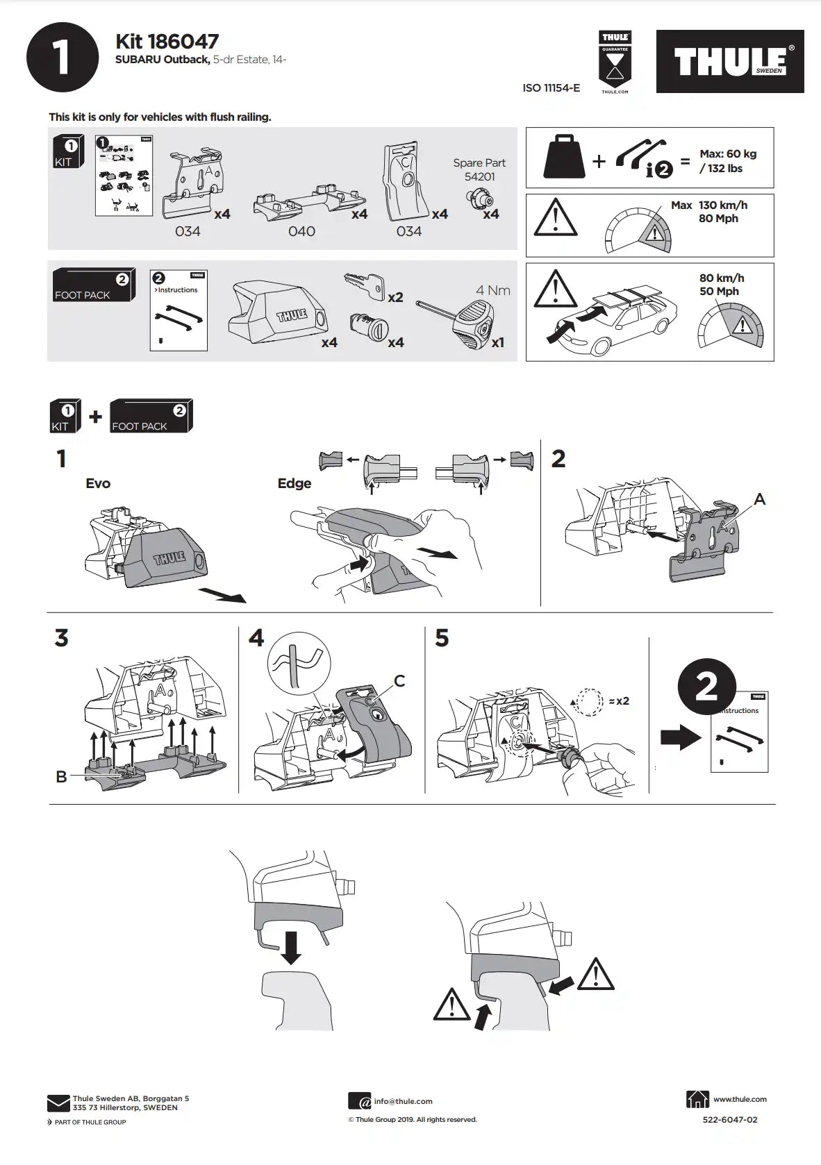 Thule Kit 186047 Manual