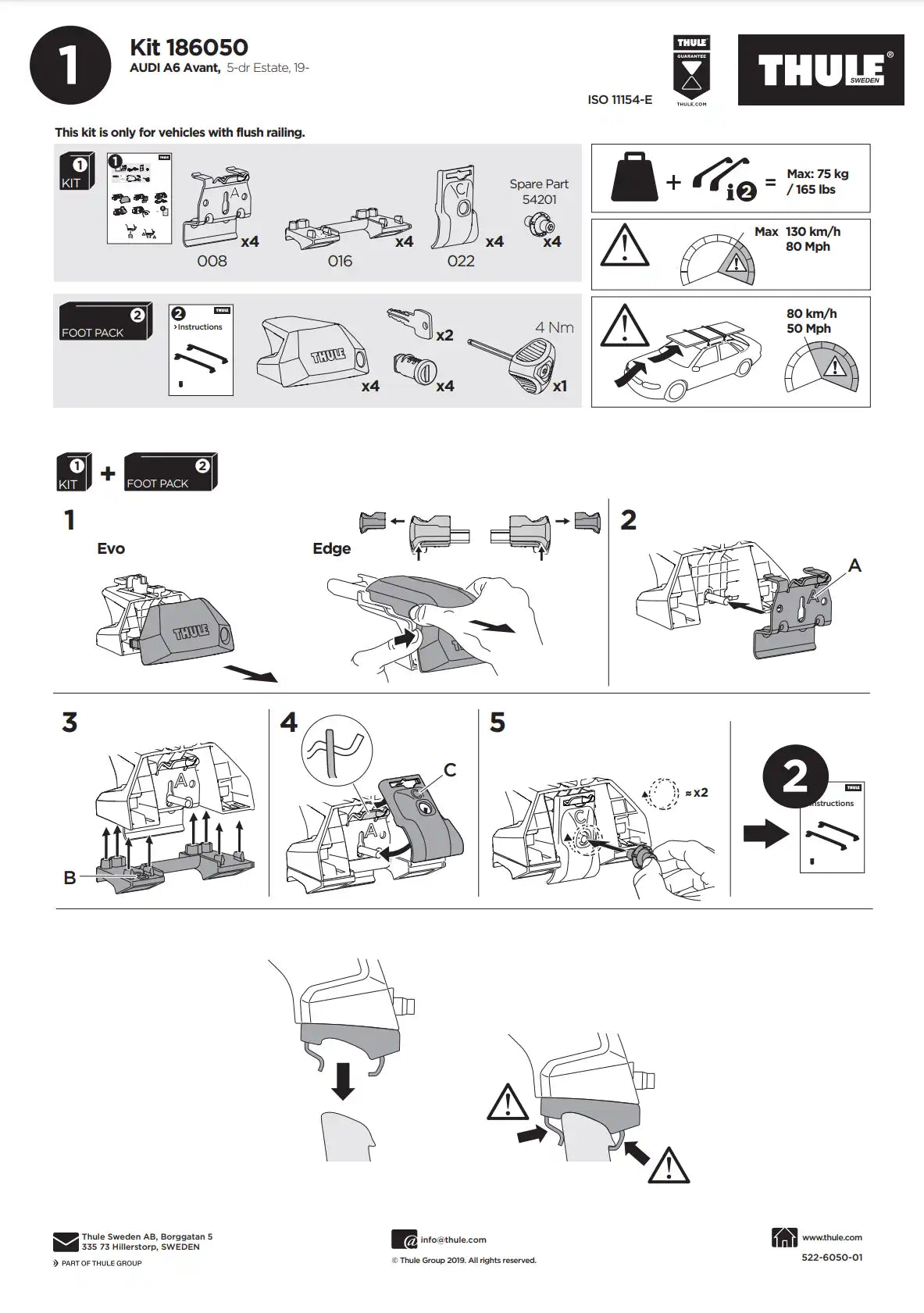 Thule Kit 186050 Manual