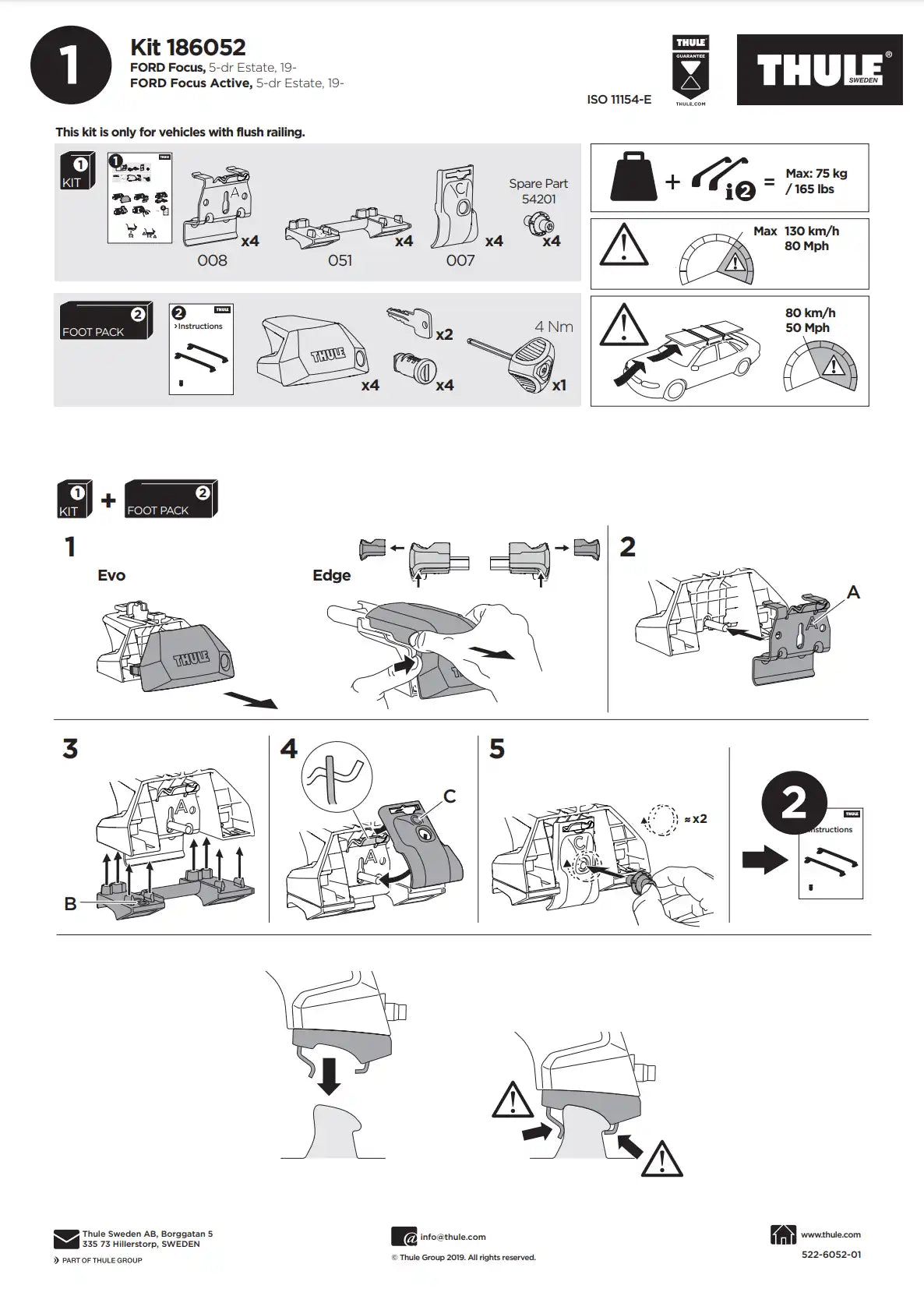 Thule Kit 186052 Manual