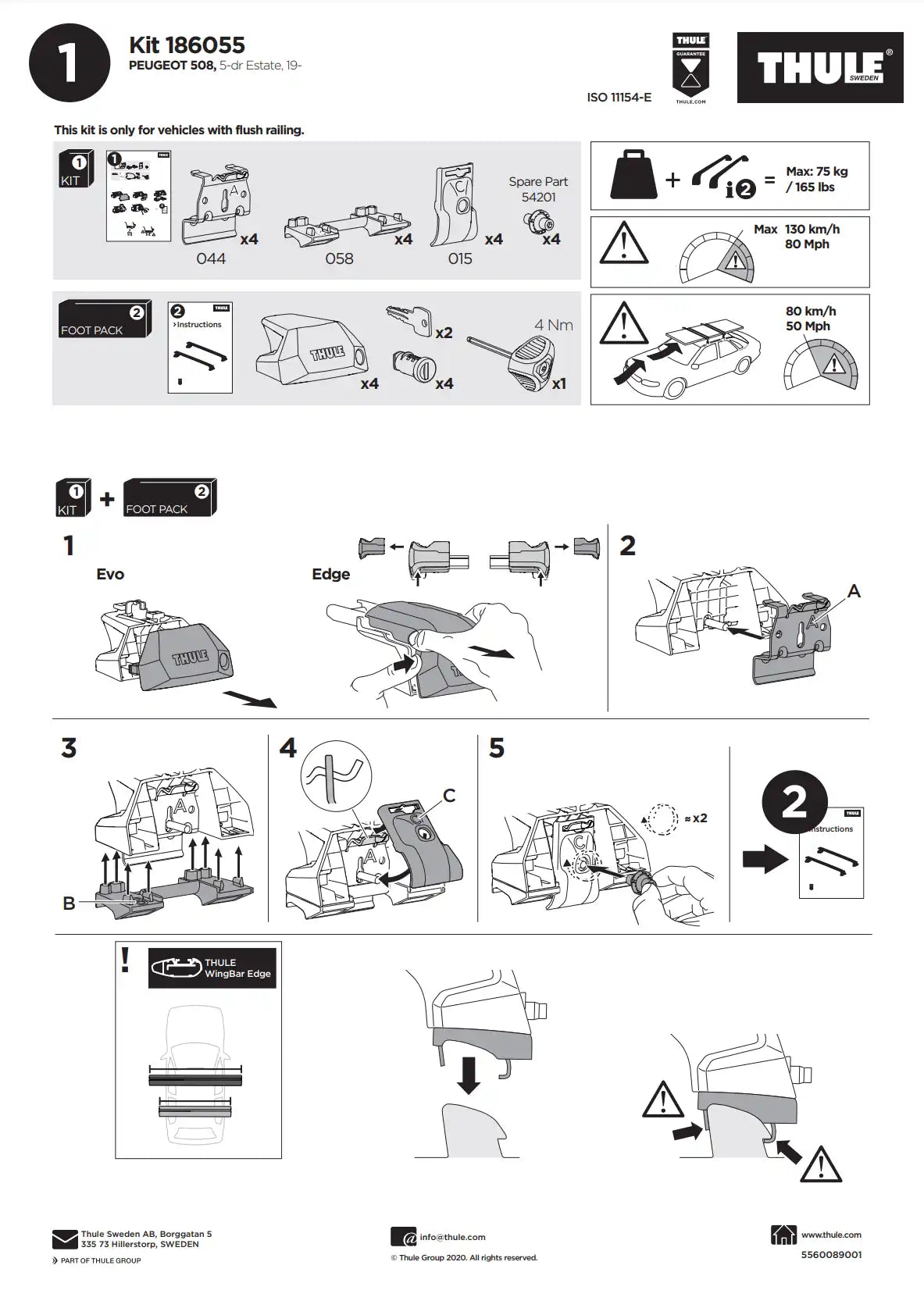 Thule Kit 186055 Manual