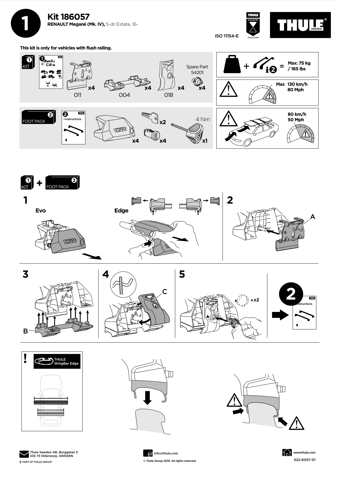 Thule Kit 186057 Manual