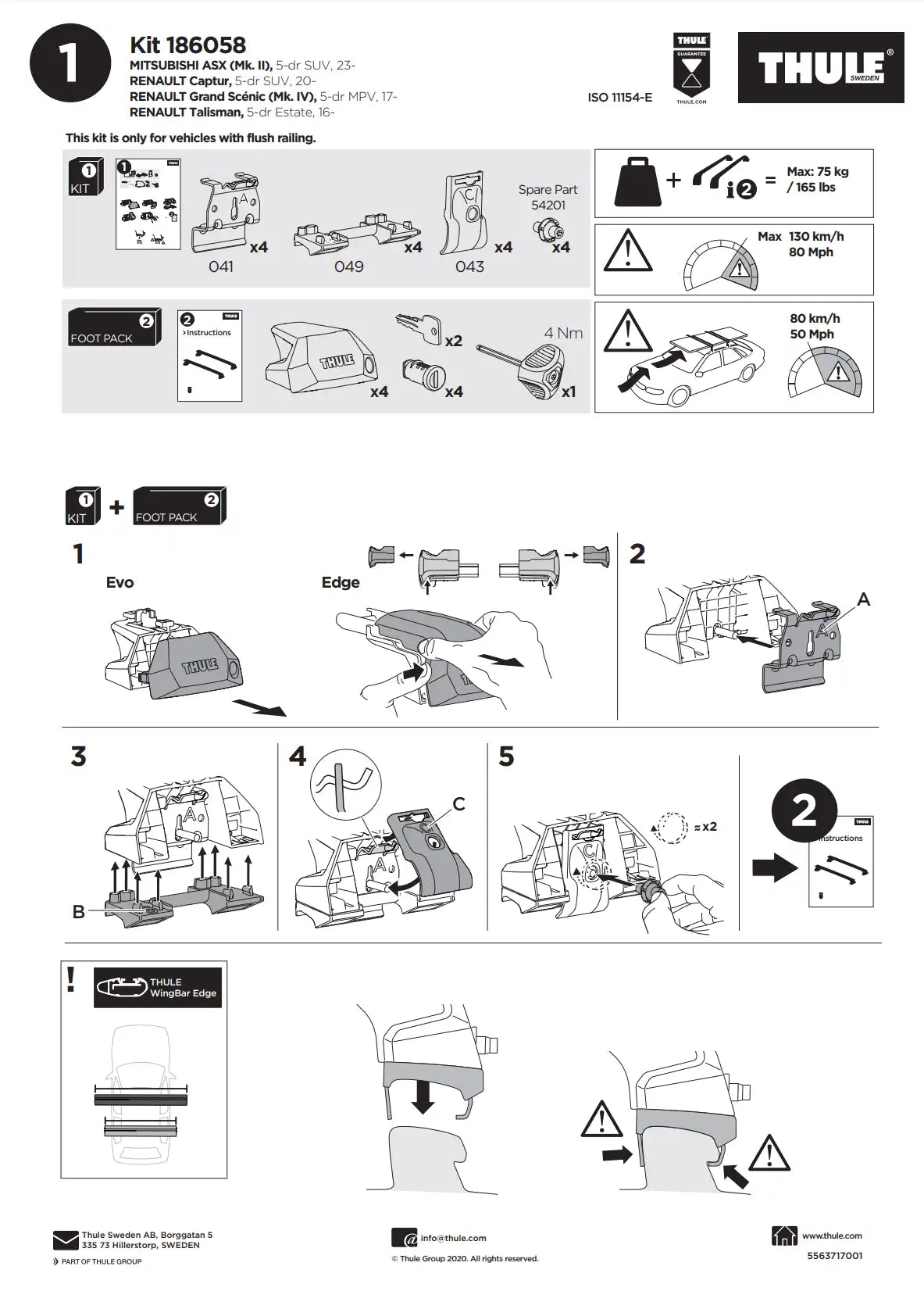 Thule Kit 186058 Manual