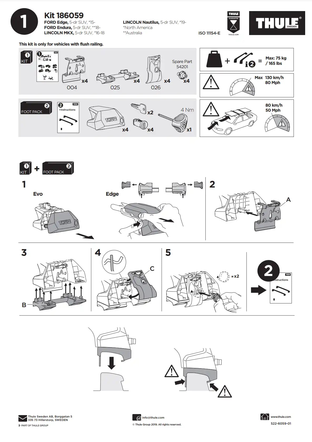 Thule Kit 186059 Manual