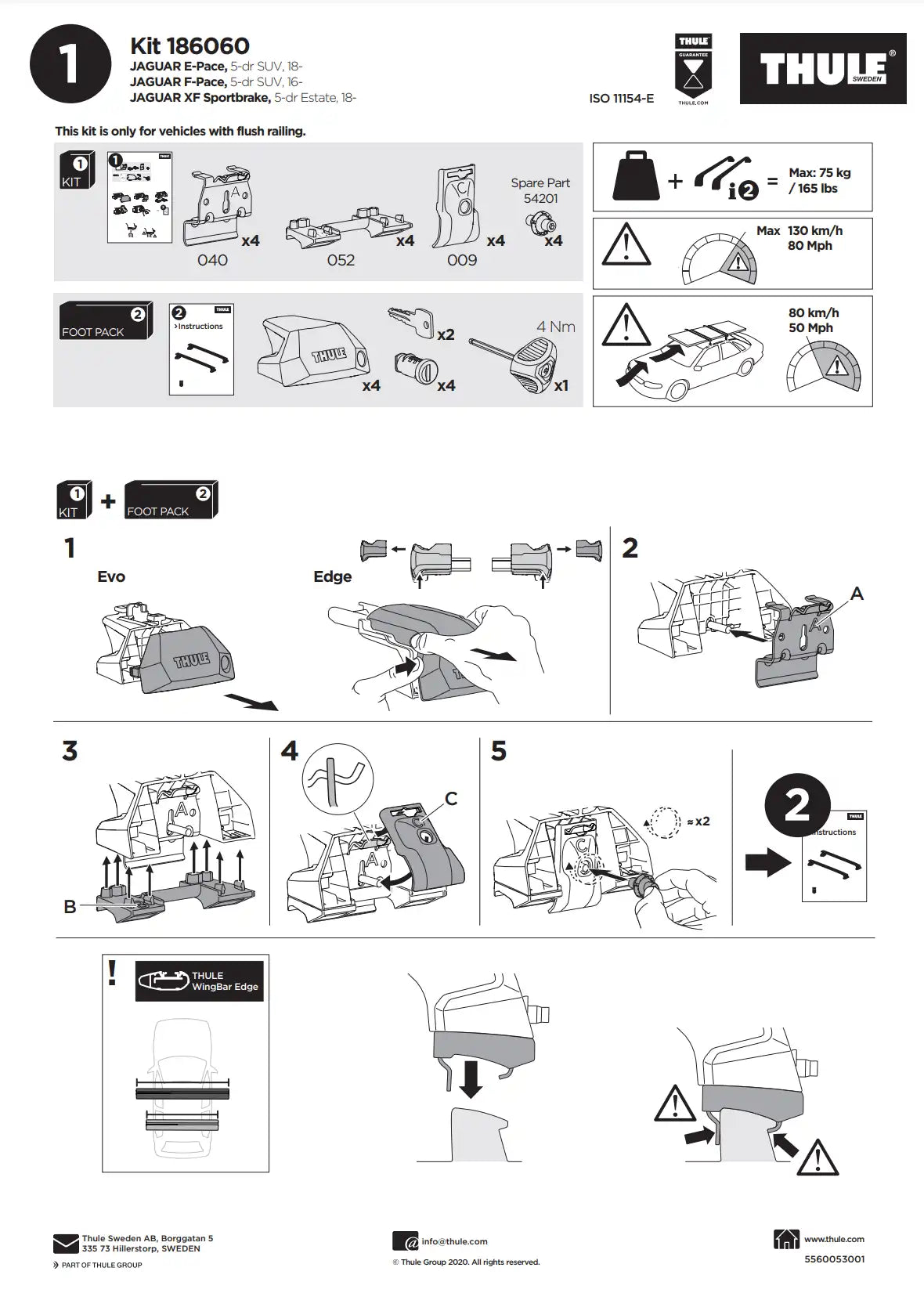 Thule Kit 186060 Manual