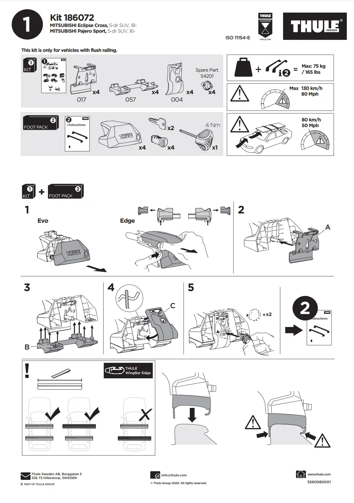 Thule Kit 186072 Manual