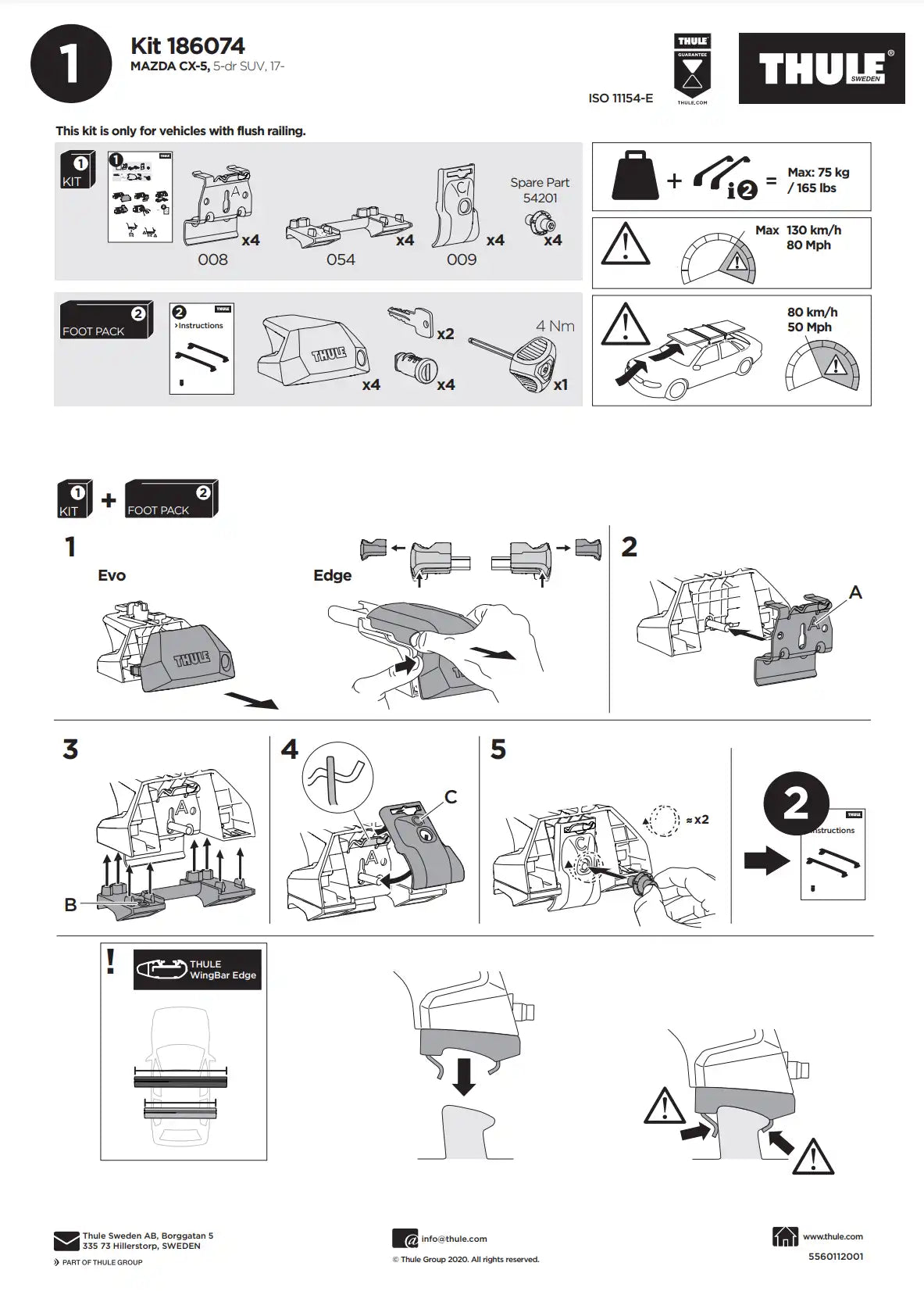 Thule Kit 186074 Manual