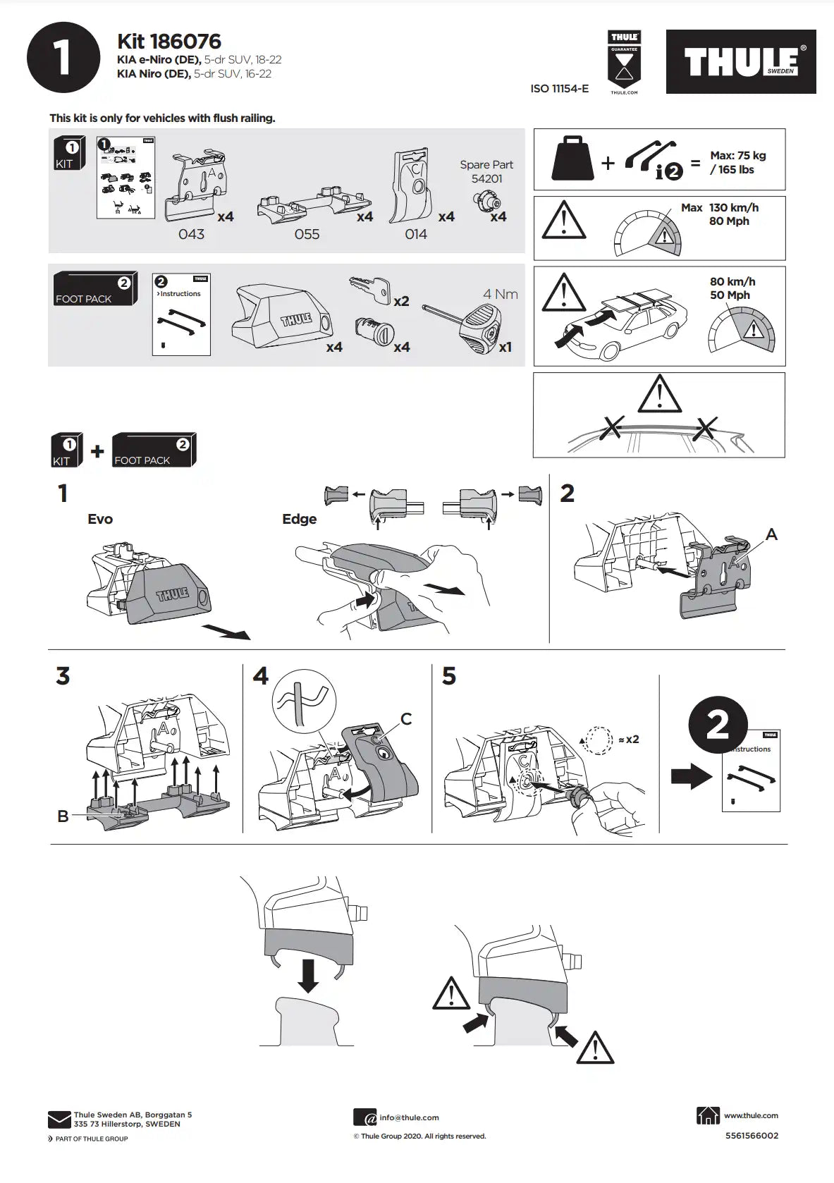 Thule Kit 186076 Manual