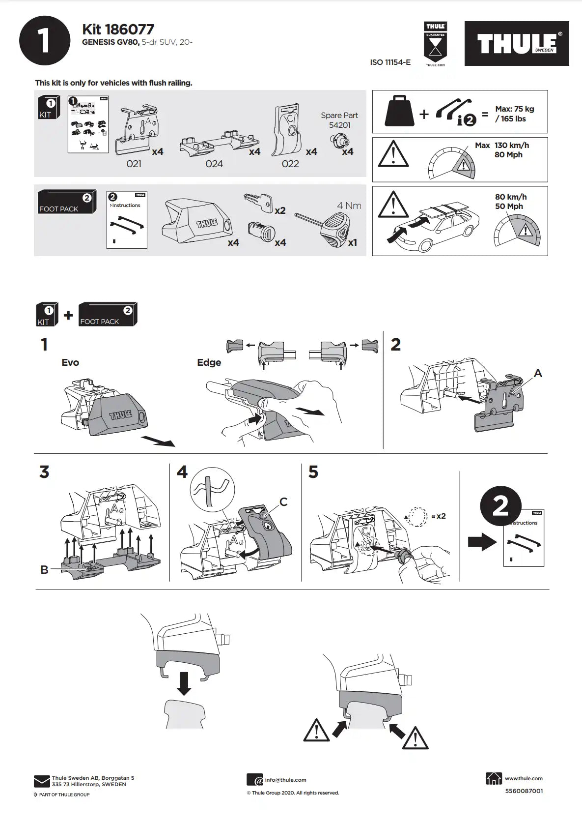 Thule Kit 186077 Manual
