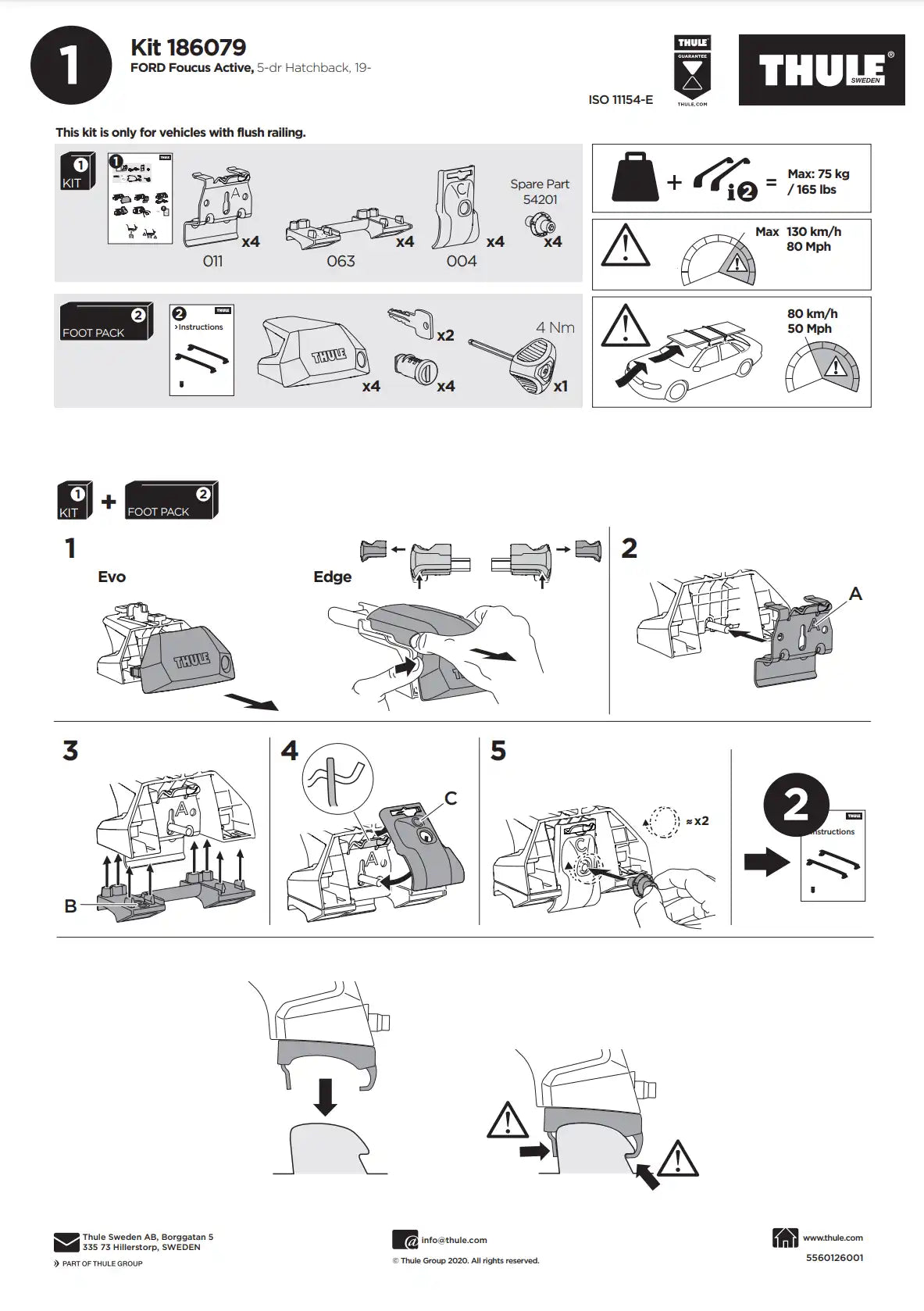 Thule Kit 186079 Manual