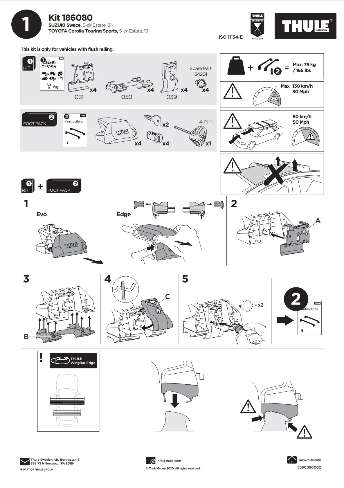 Thule Kit 186080 Manual