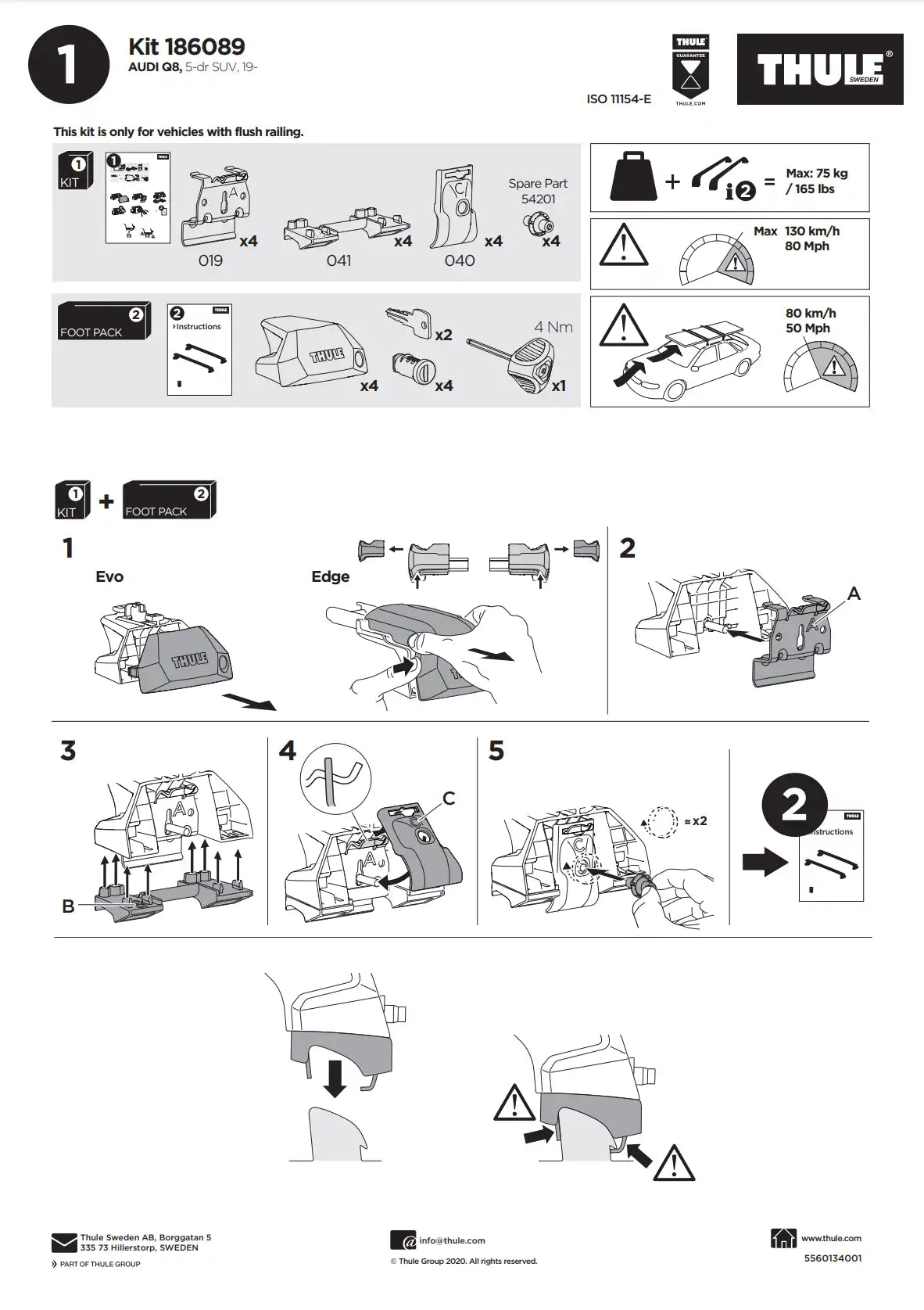 Thule Kit 186089 Manual