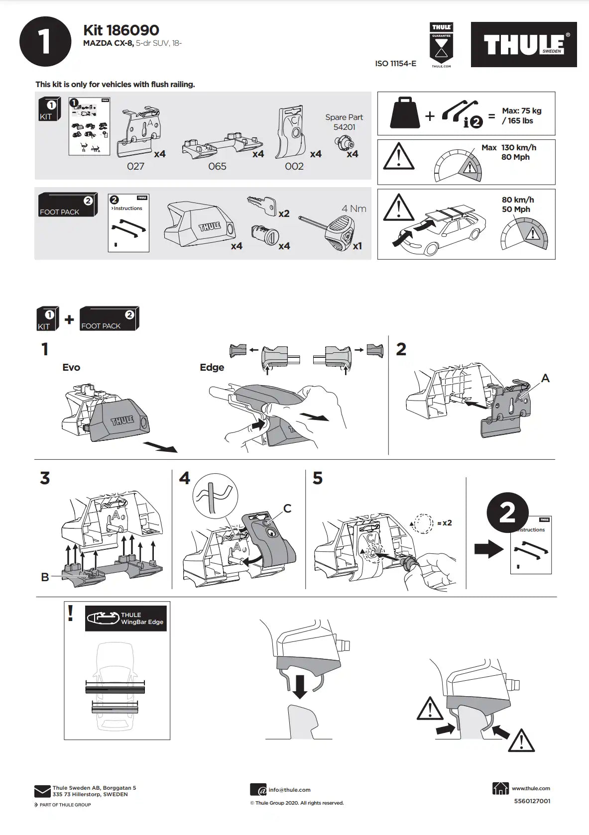 Thule Kit 186090 Manual