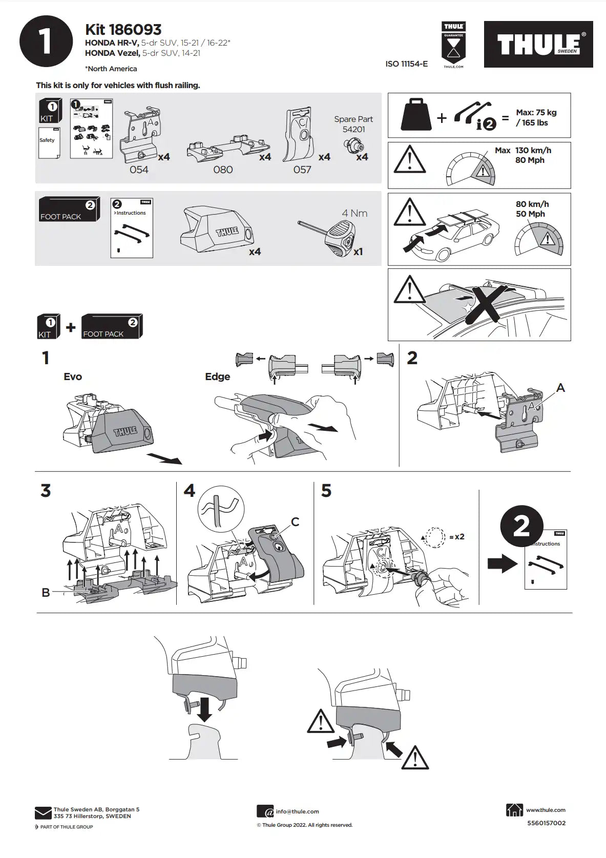Thule Kit 186093 Manual