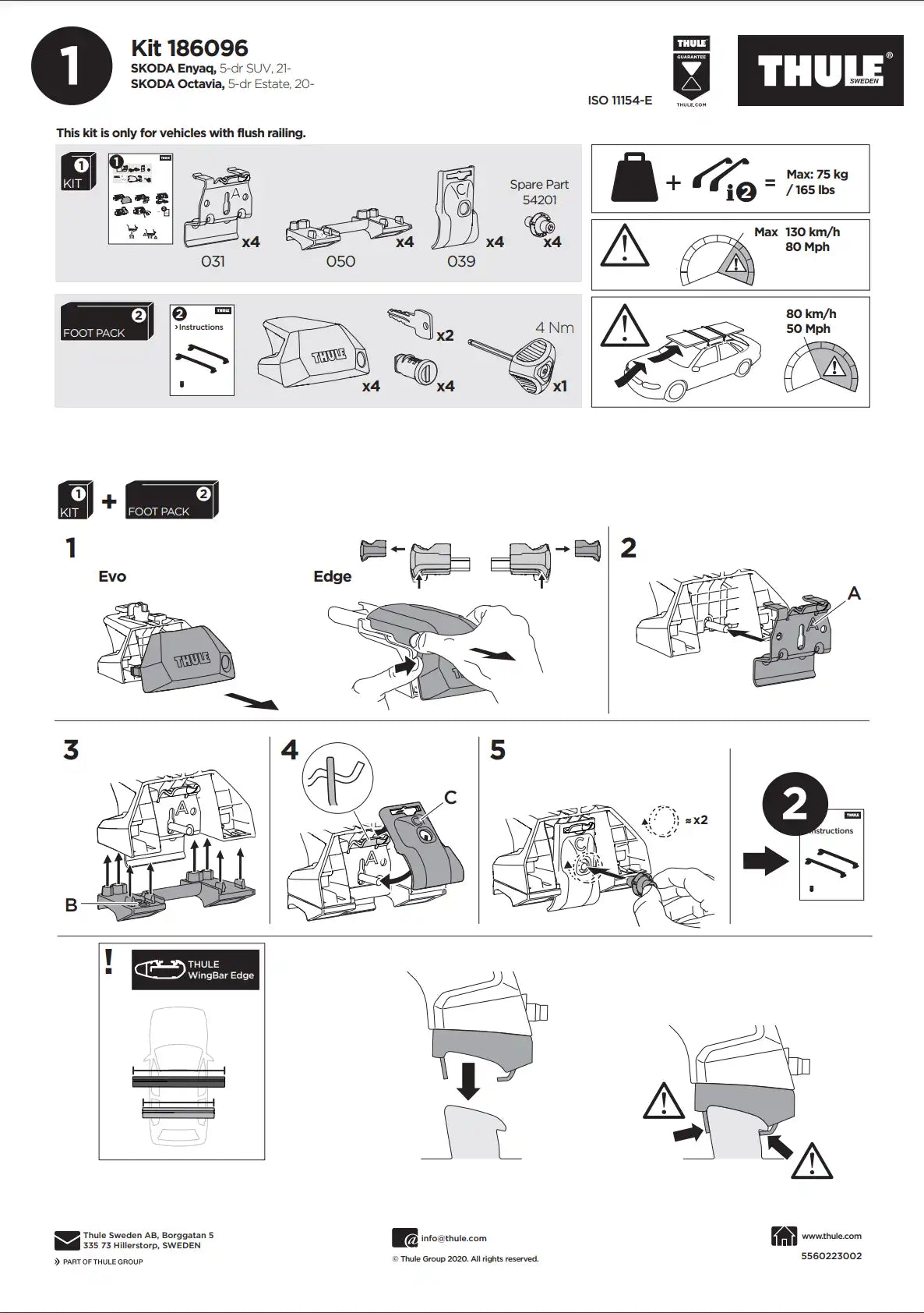 Thule Kit 186096 Manual
