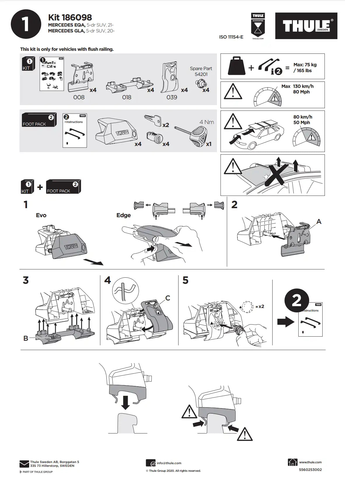 Thule Kit 186098 Manual