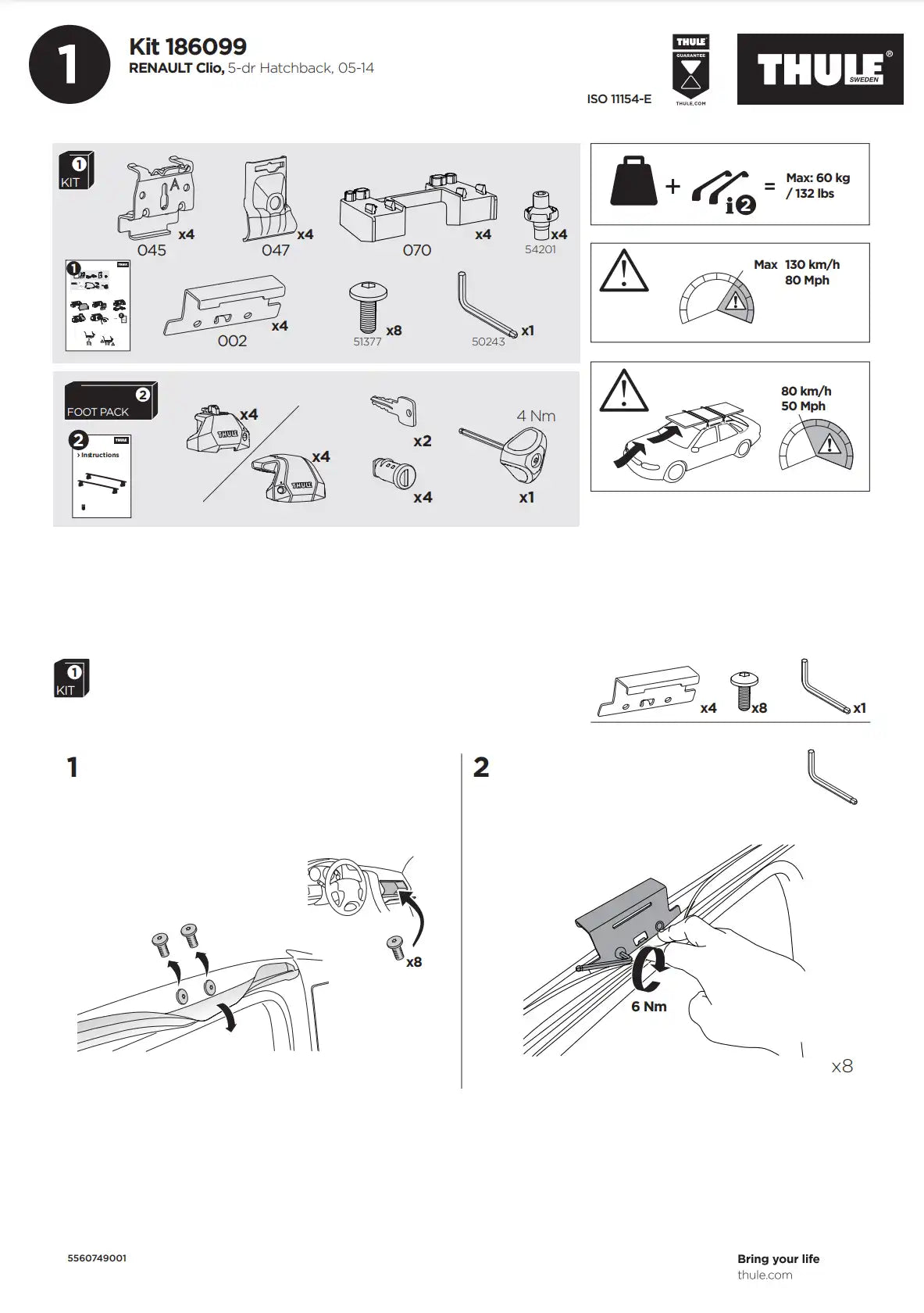 Thule Kit 186099 1 Manual