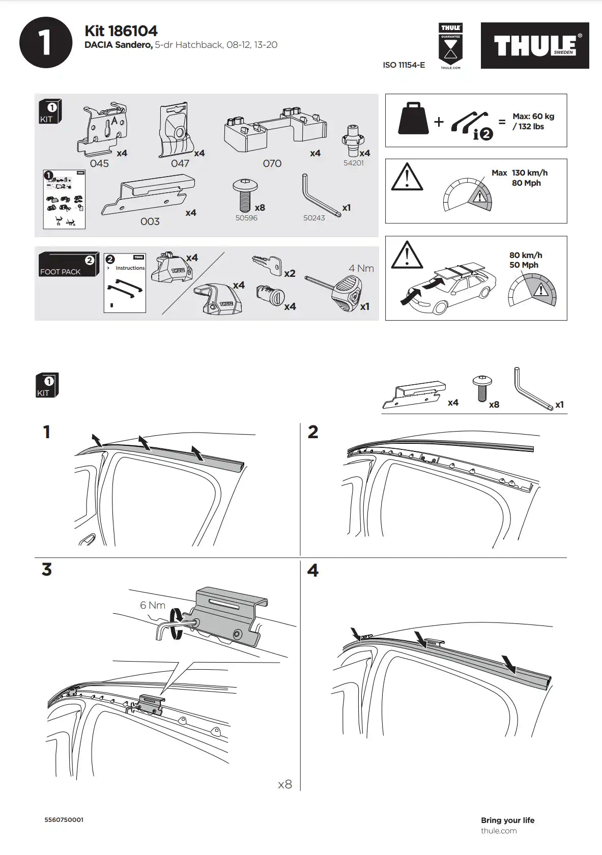 Thule Kit 186104 1 Manual
