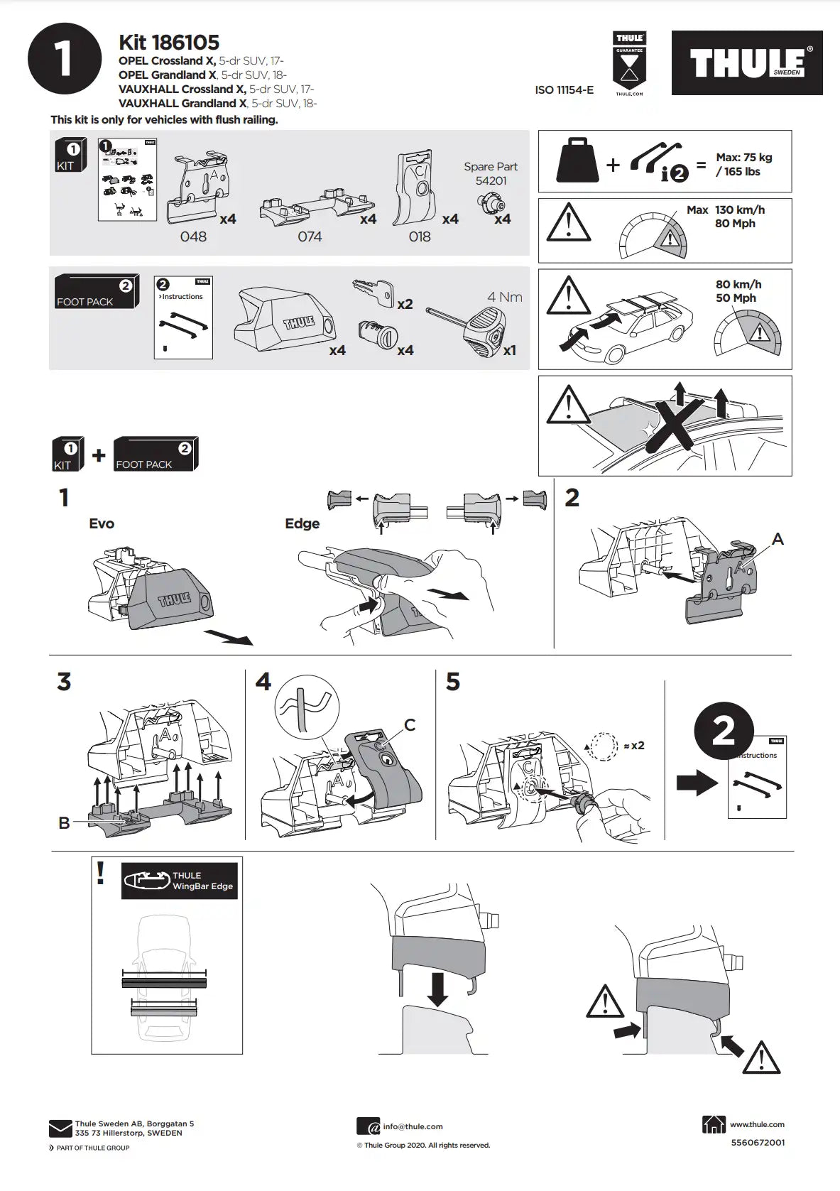 Thule Kit 186105 Manual