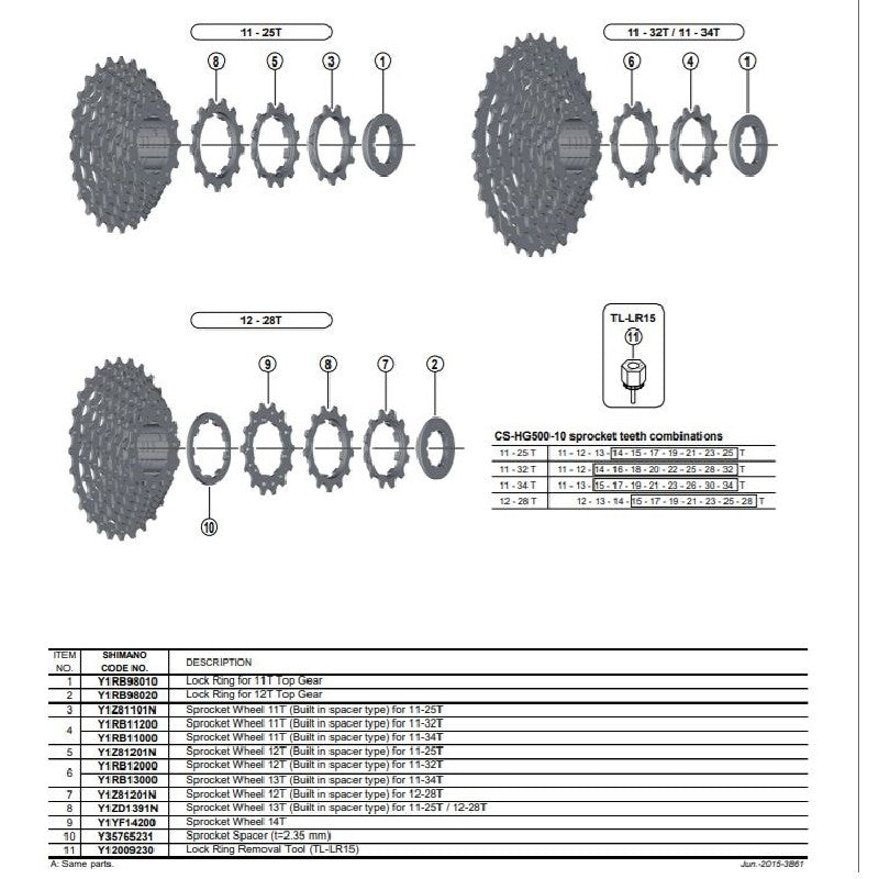 Pinion SHIMANO CS-HG500-10 12T TipP cu Distantier pe Pinion) pt. 11-32T