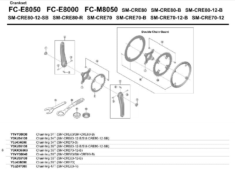 Foaie SHIMANO SM-CRE80 34T (SM-CRE80/SM-CRE80-B)