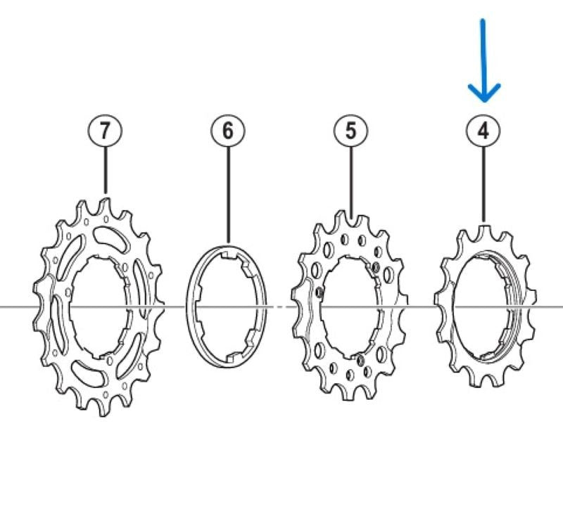 Pinion SHIMANO CS-M771 13T TipP cu Distantier pe Pinion) pt. Grup Bj/Bk