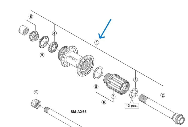 Ax Butuc SHIMANO FH-M678 Complet