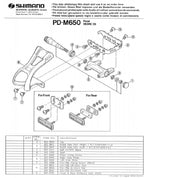 Ax Pedala SHIMANO PD-M650 Dreapta B.C.9/16" X 20T.P.I