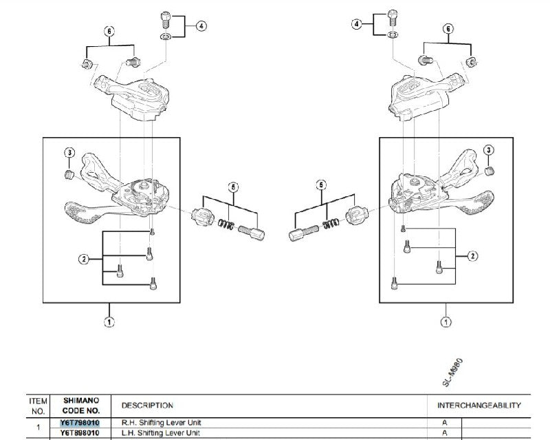 Unitate de Schimbare Viteze Dreapta SHIMANO SL-M980-I