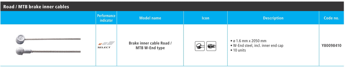 Cablu de Frana SHIMANO Road/Mtb Otel 2050MM W-End Incl. Capat Interior