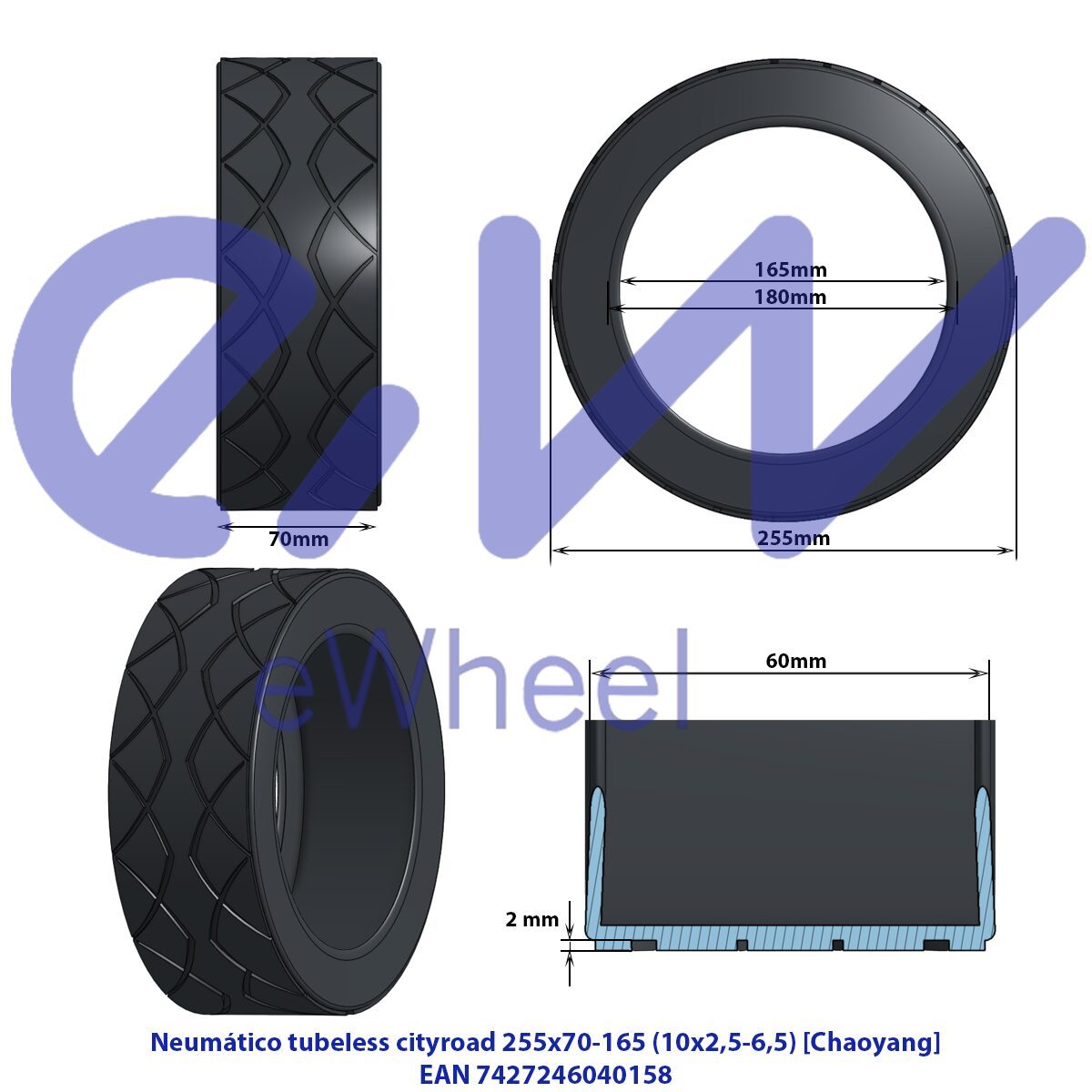 anvelopa tubeless trotineta chaoyang 1025 65 1