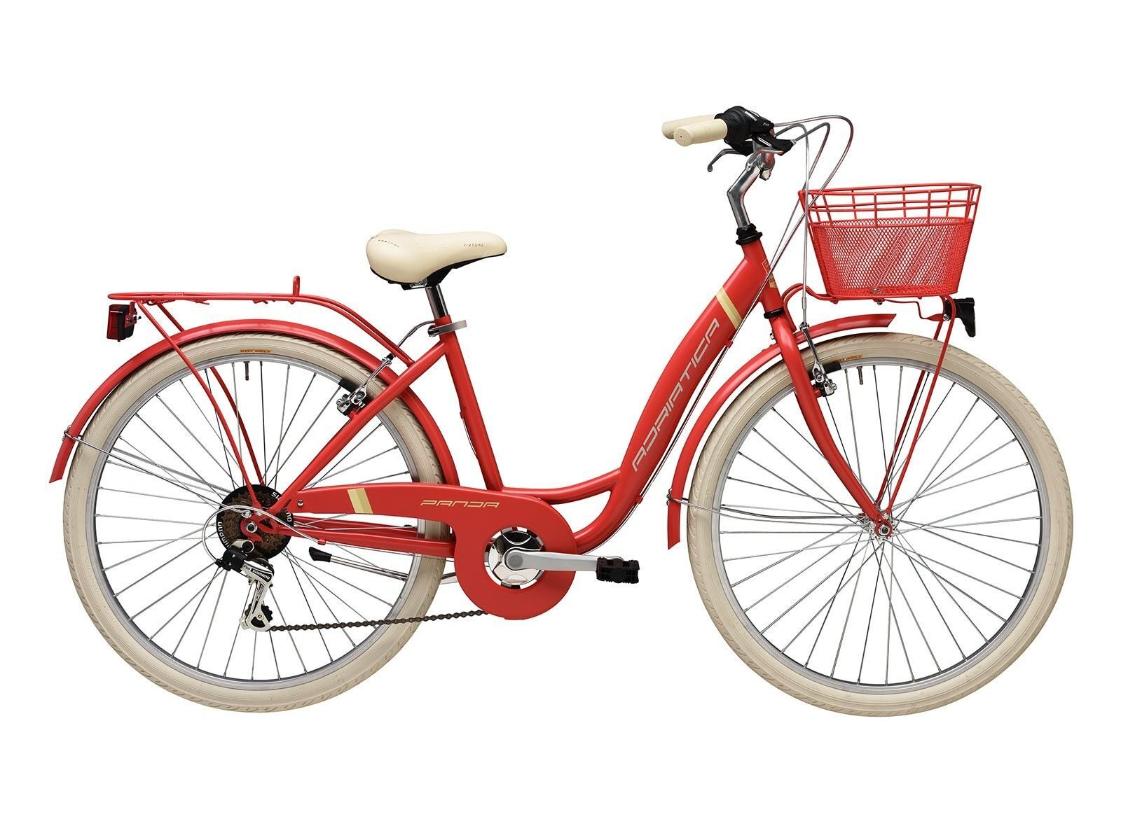 bicicleta adriatica panda 26 lady 6v rosu mat 42 cm