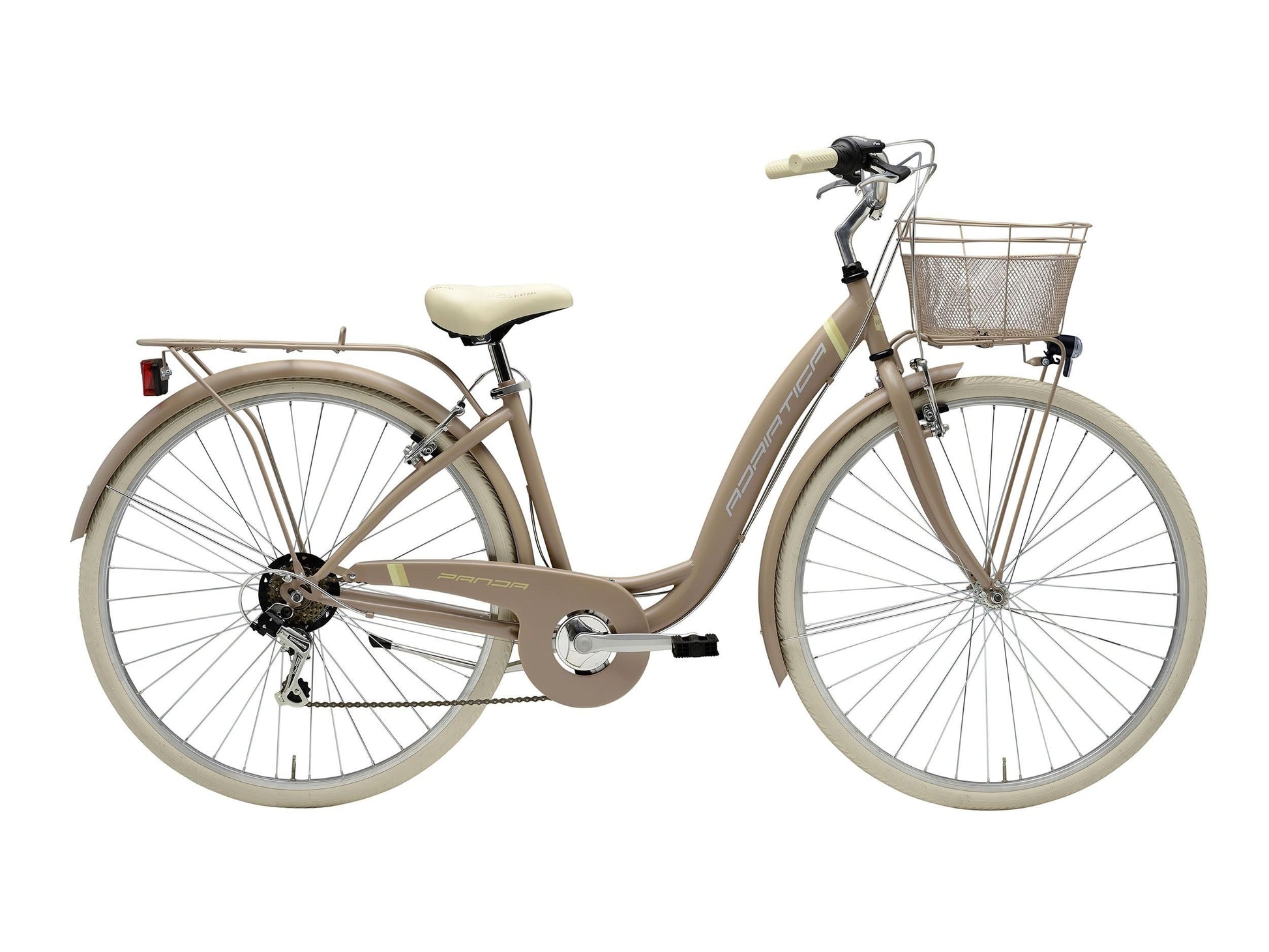 bicicleta adriatica panda 28 lady 6v matt sand 42 cm