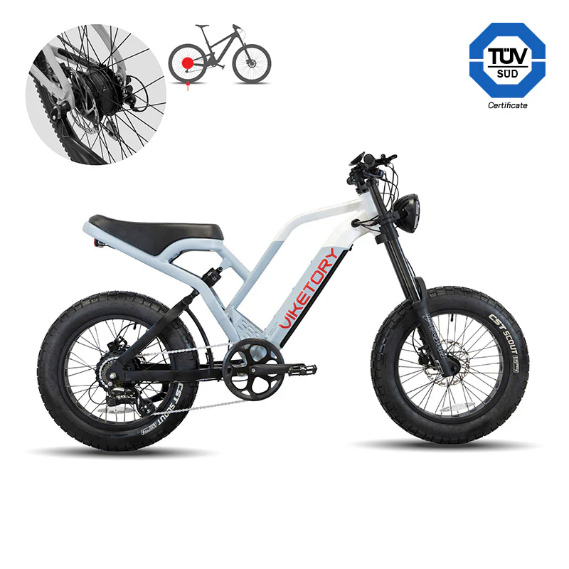 Bicicleta electrica Fat-Bike Viketory 20 Albastru/Alb