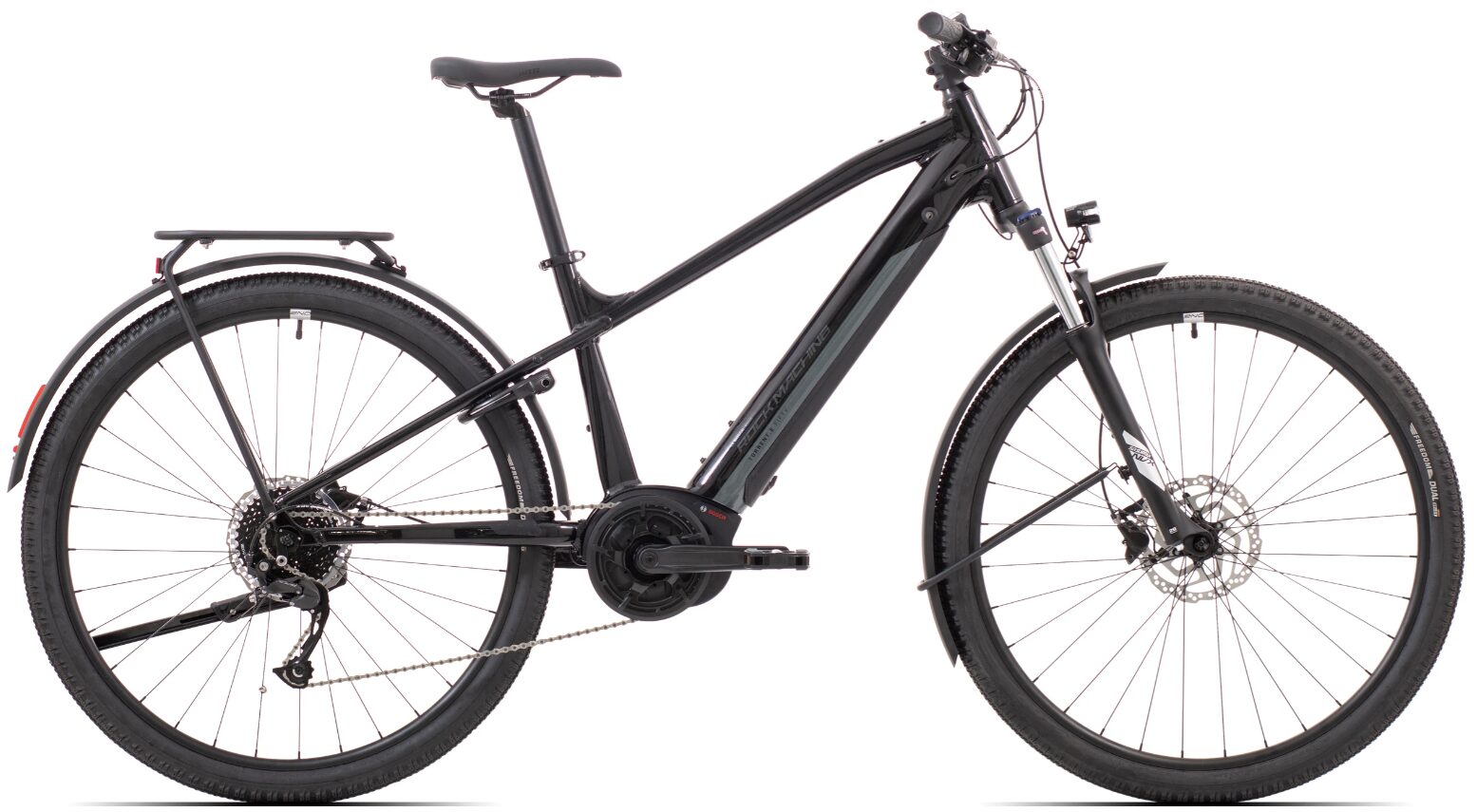 bicicleta electrica rock machine torrent e50 29 b touring 29 gloss black grey 170 m