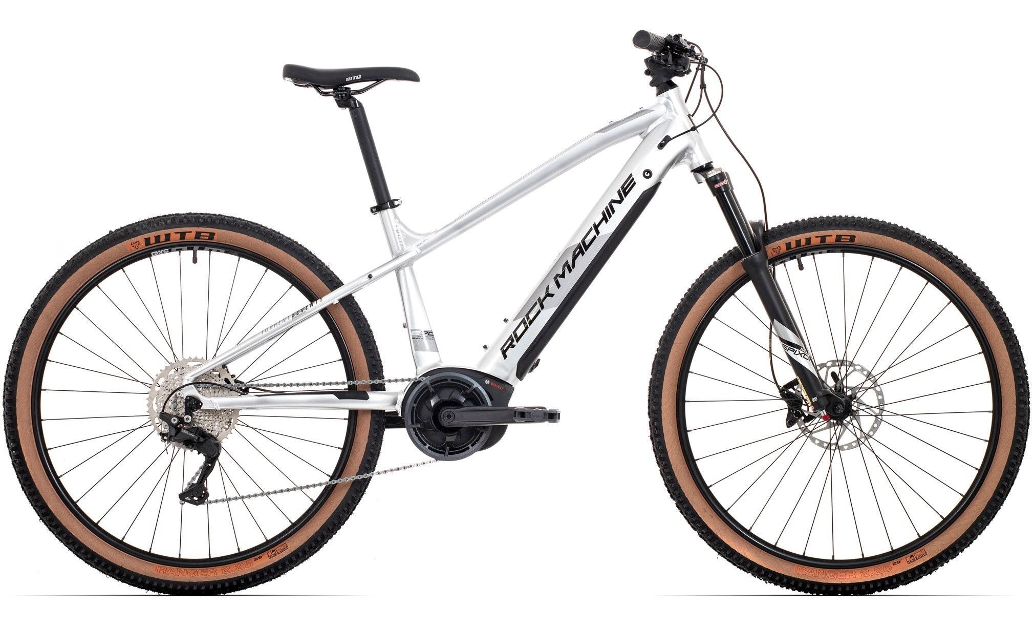 bicicleta electrica rock machine torrent e70 29 b 29 gloss silver black silver 190 l